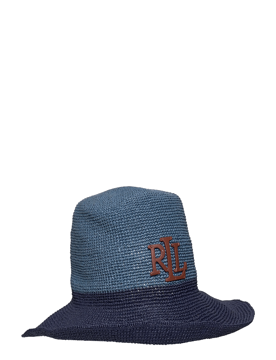 Lauren Ralph Lauren - Two-Tone Crocheted Straw Bucket Hat - strohhüte - navy/blue - 0