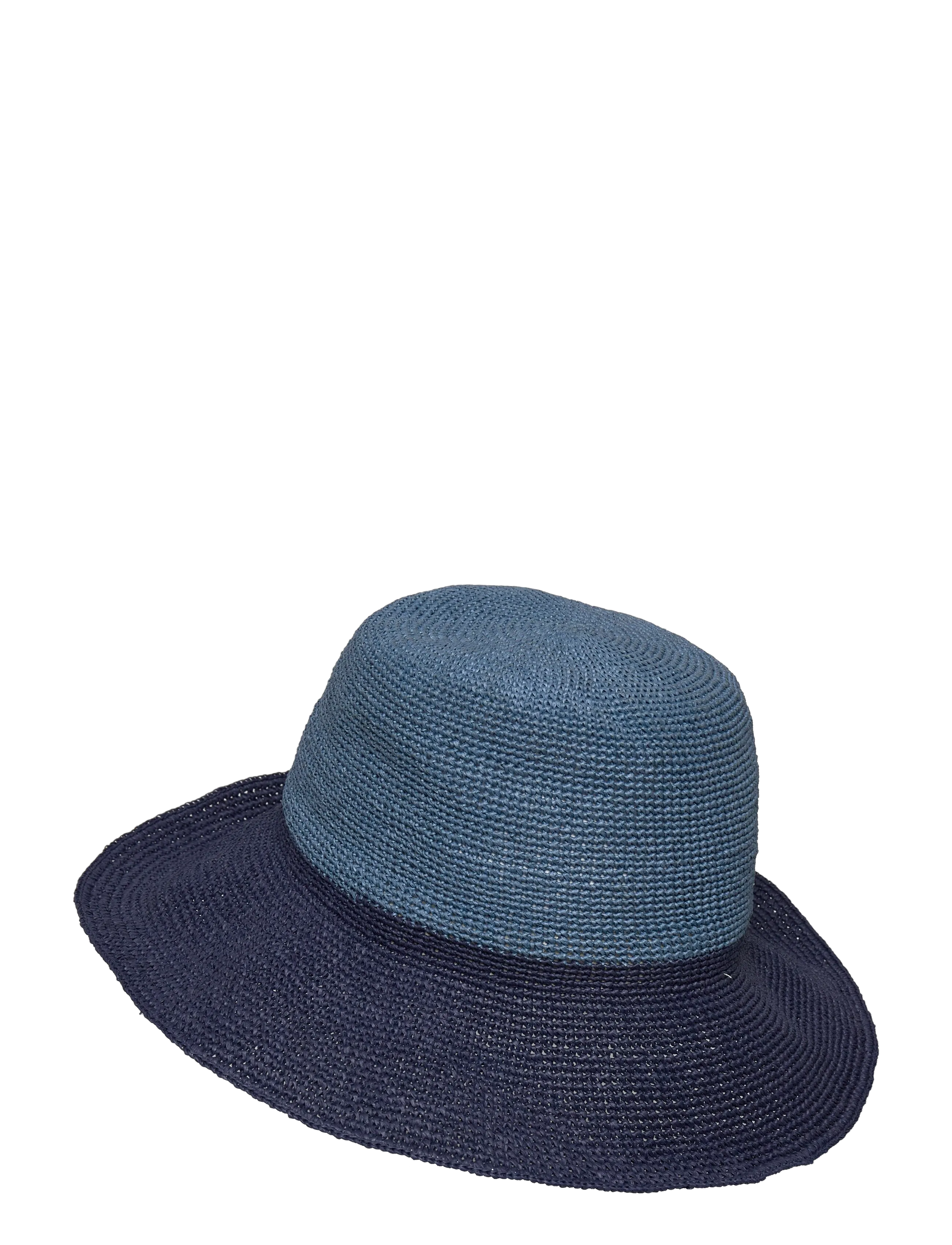 Lauren Ralph Lauren - Two-Tone Crocheted Straw Bucket Hat - stråhatte - navy/blue - 1