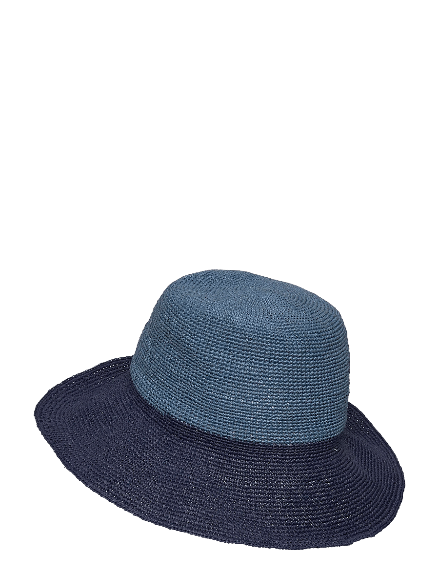 Lauren Ralph Lauren - Two-Tone Crocheted Straw Bucket Hat - strohhüte - navy/blue - 1