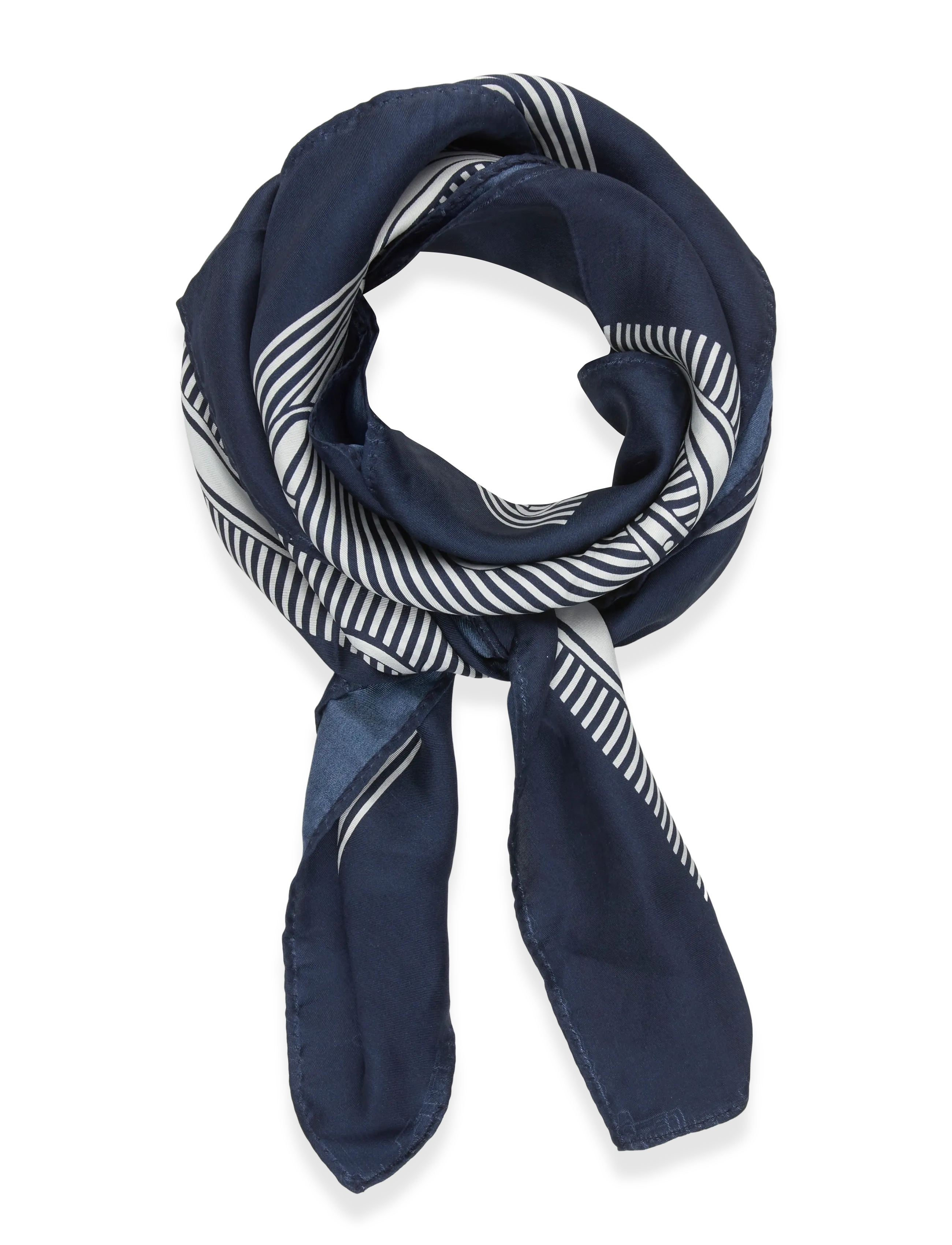Lauren Ralph Lauren Striped Belting-Print Silk Square Scarf - Šalles - REFINED NAVY / blue