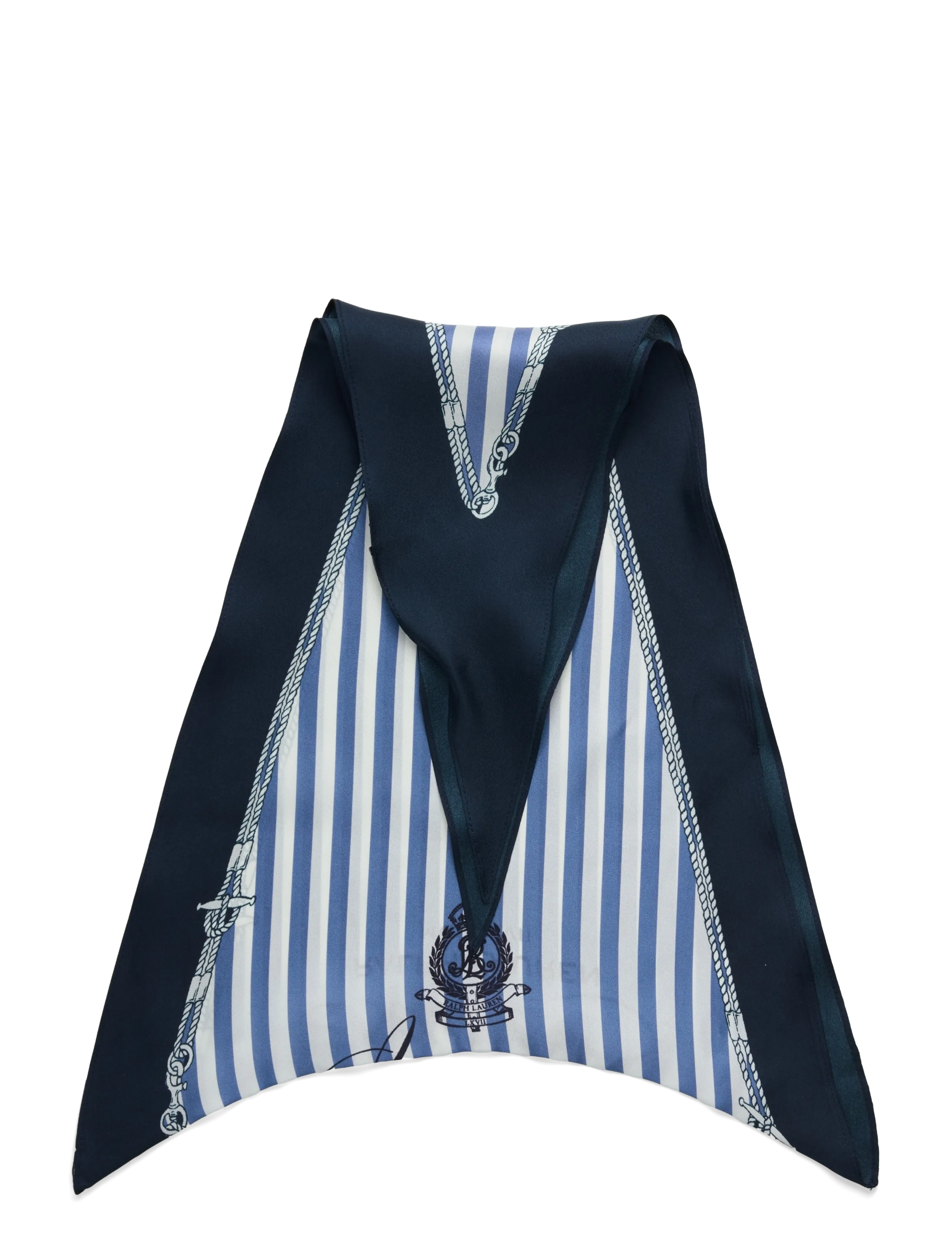 Striped Crest Silk Diamond Scarf 2