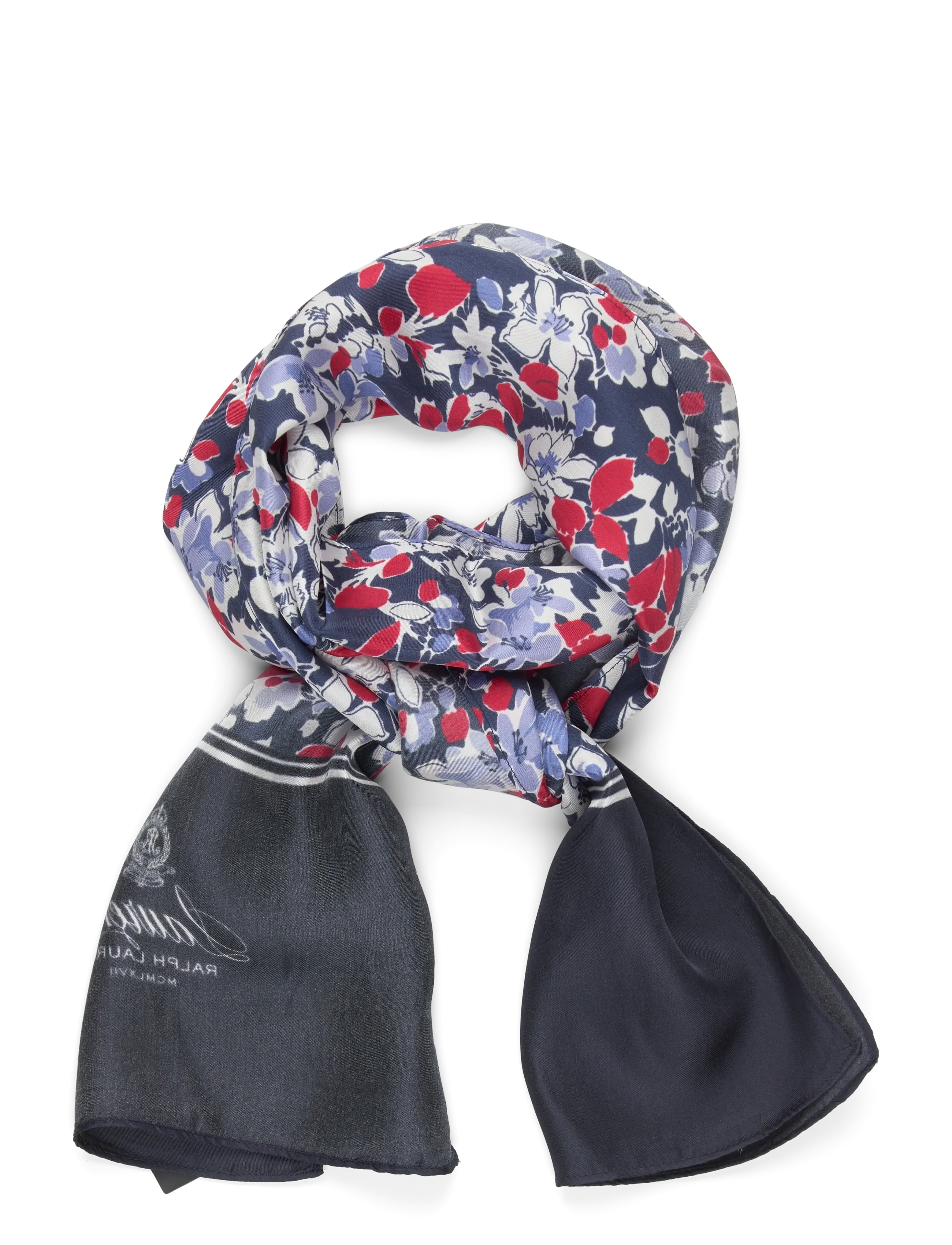 Lauren Ralph Lauren Floral Silk Scarf - Transitional Layering - NAVY / navy