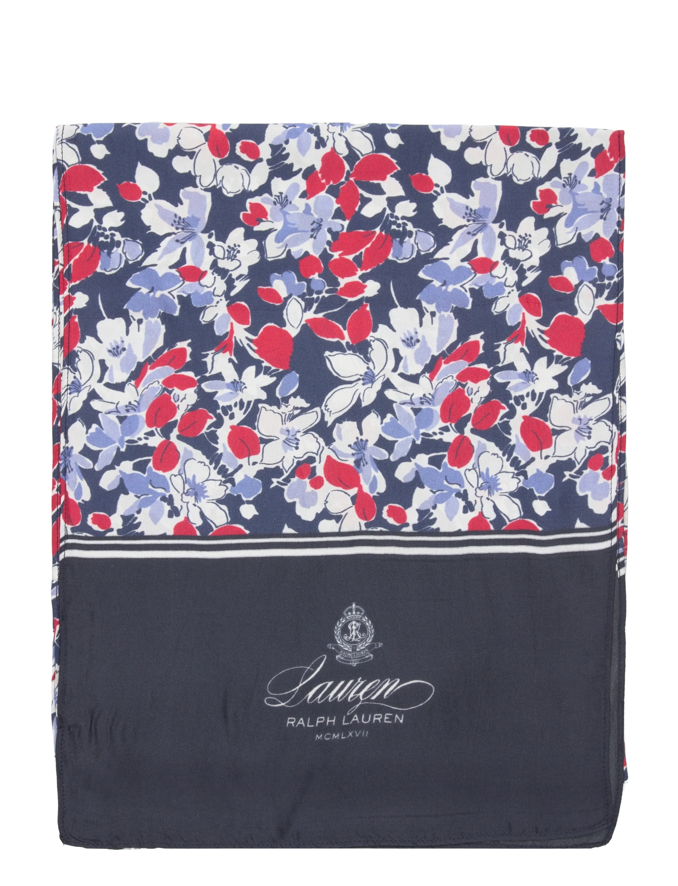 Lauren Ralph Lauren - Floral Silk Scarf - tynde tørklæder - navy - 1