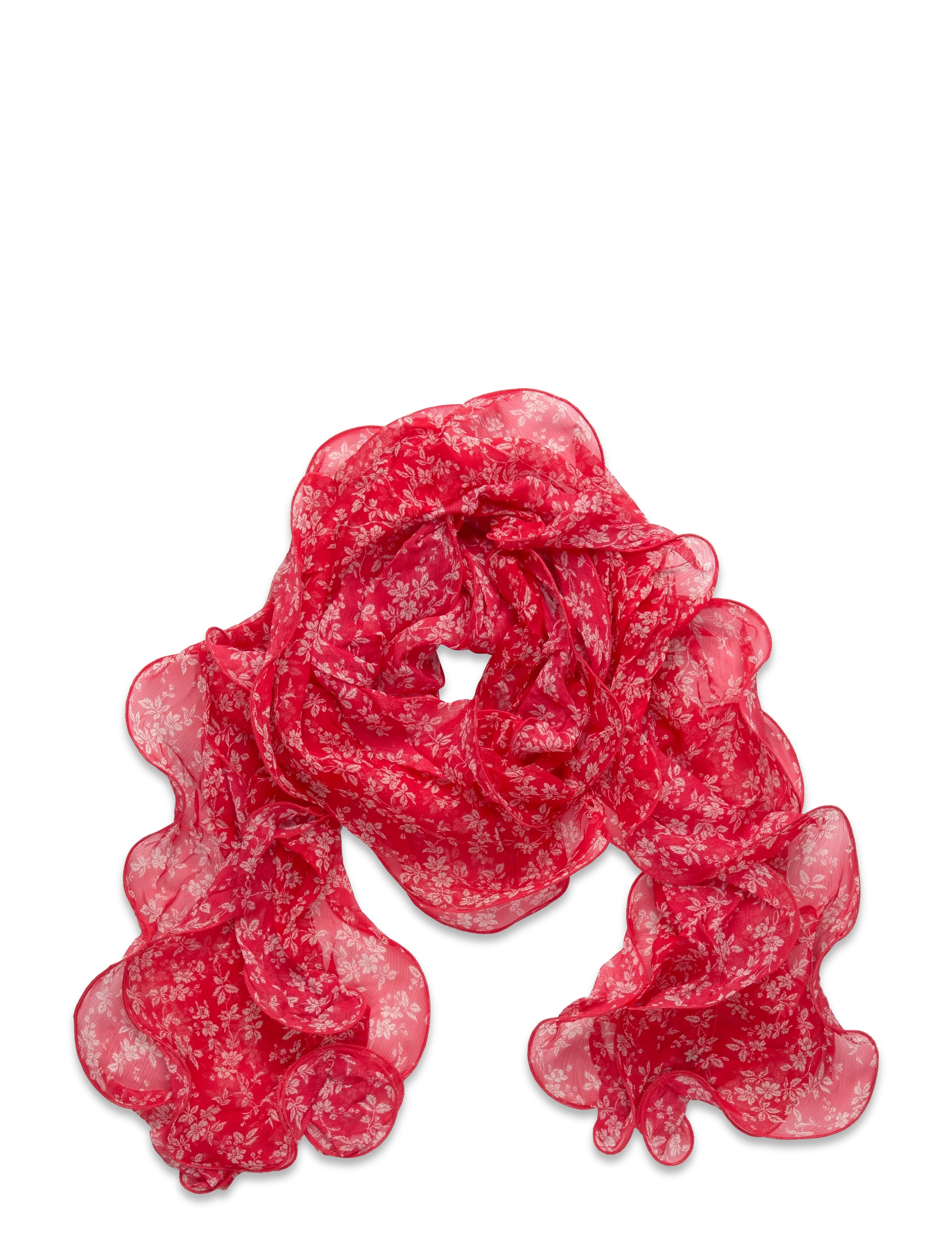 Floral Ruffled Scarf