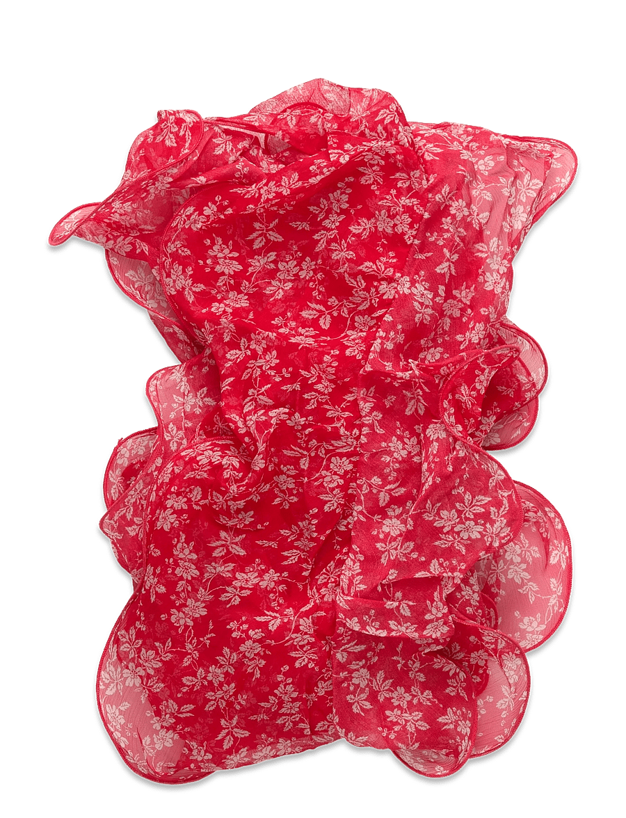 Lauren Ralph Lauren - Floral Ruffled Scarf - alltags-style - cruise red - 1
