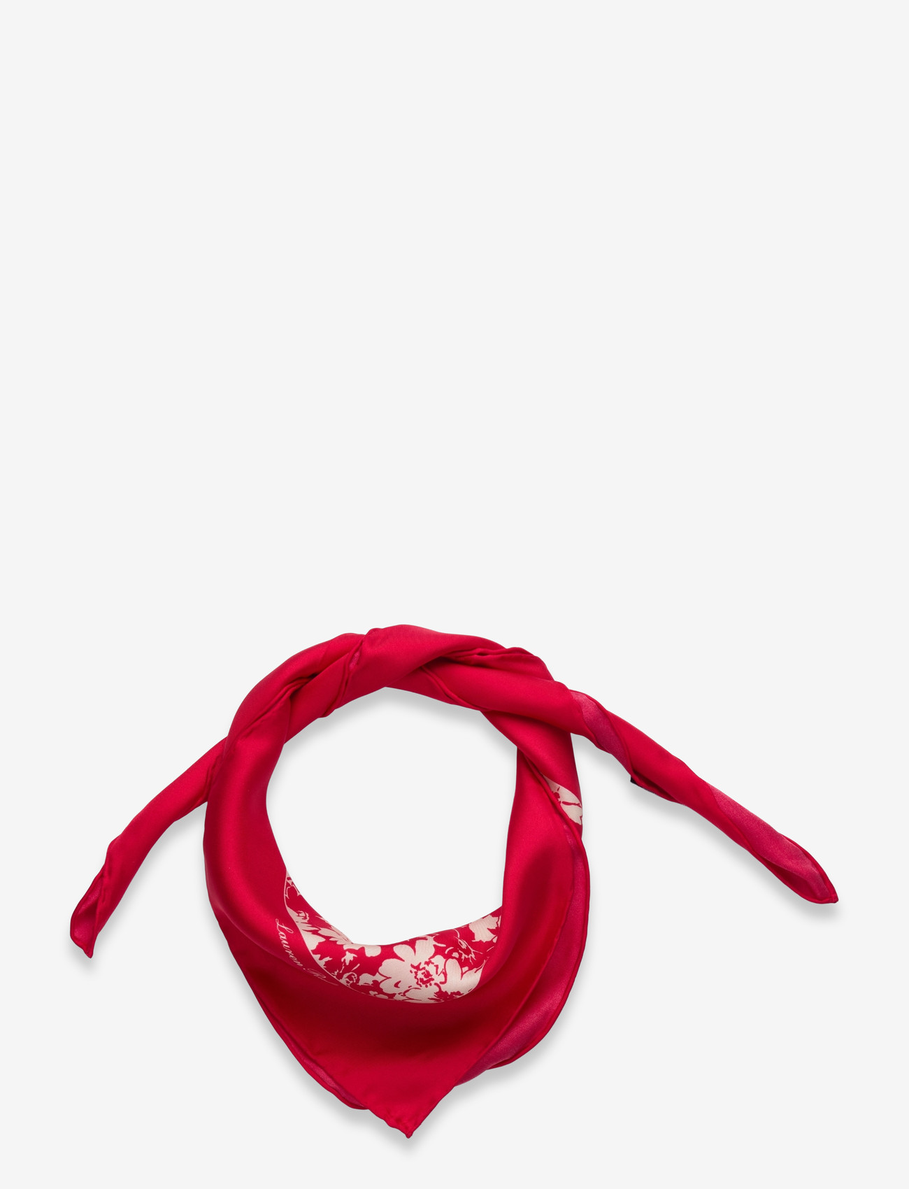 Lauren Ralph Lauren - Floral Silk Square Scarf - sjalar - cruise red - 0