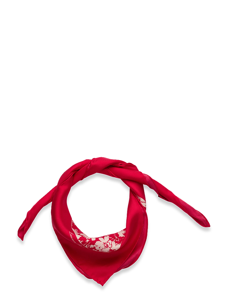 Lauren Ralph Lauren - Floral Silk Square Scarf - sjalar - cruise red - 0
