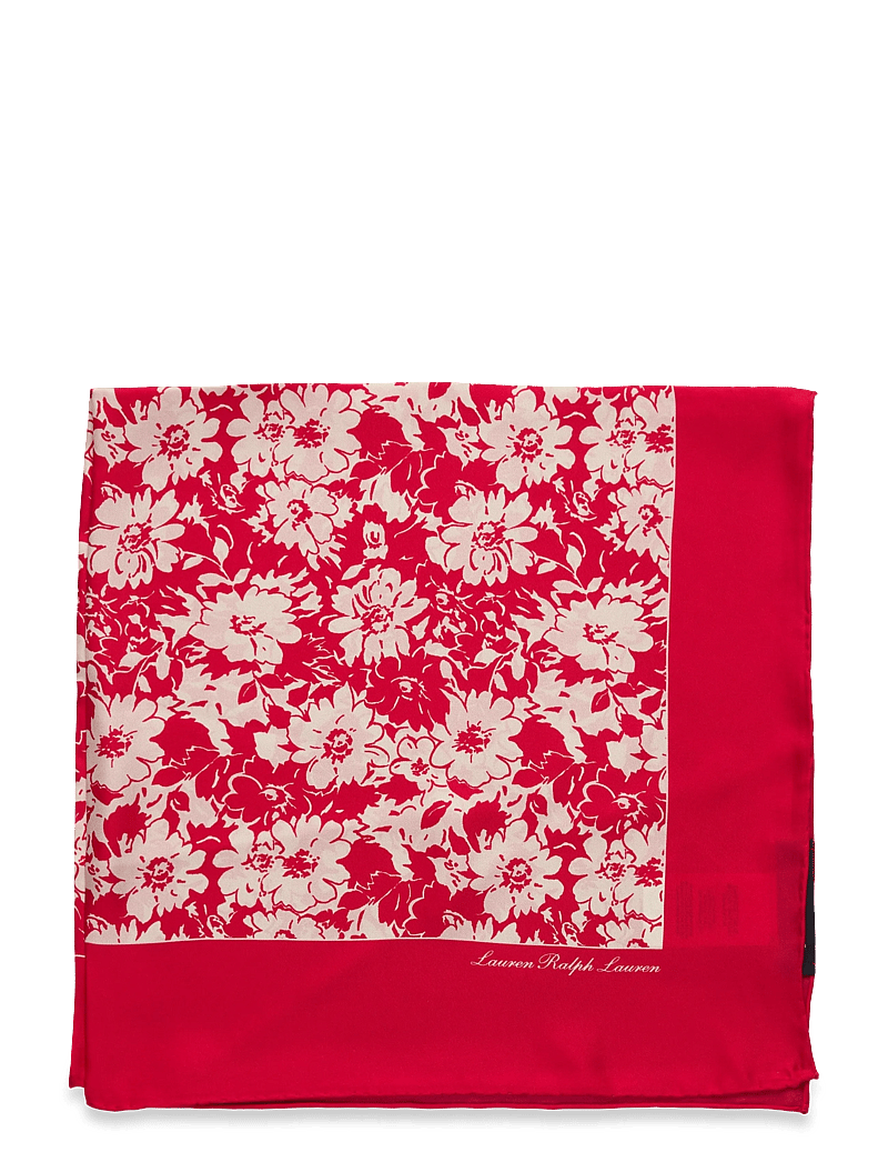 Lauren Ralph Lauren - Floral Silk Square Scarf - sjalar - cruise red - 1