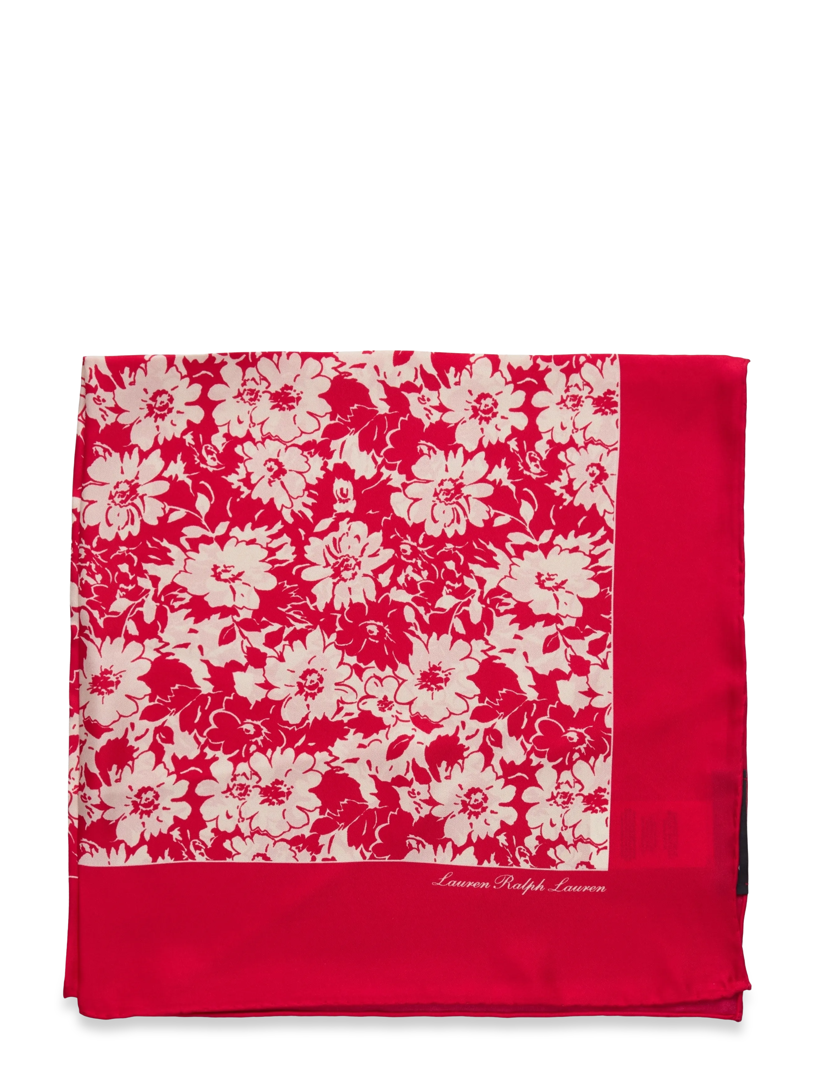 Lauren Ralph Lauren - Floral Silk Square Scarf - sjalar - cruise red - 1