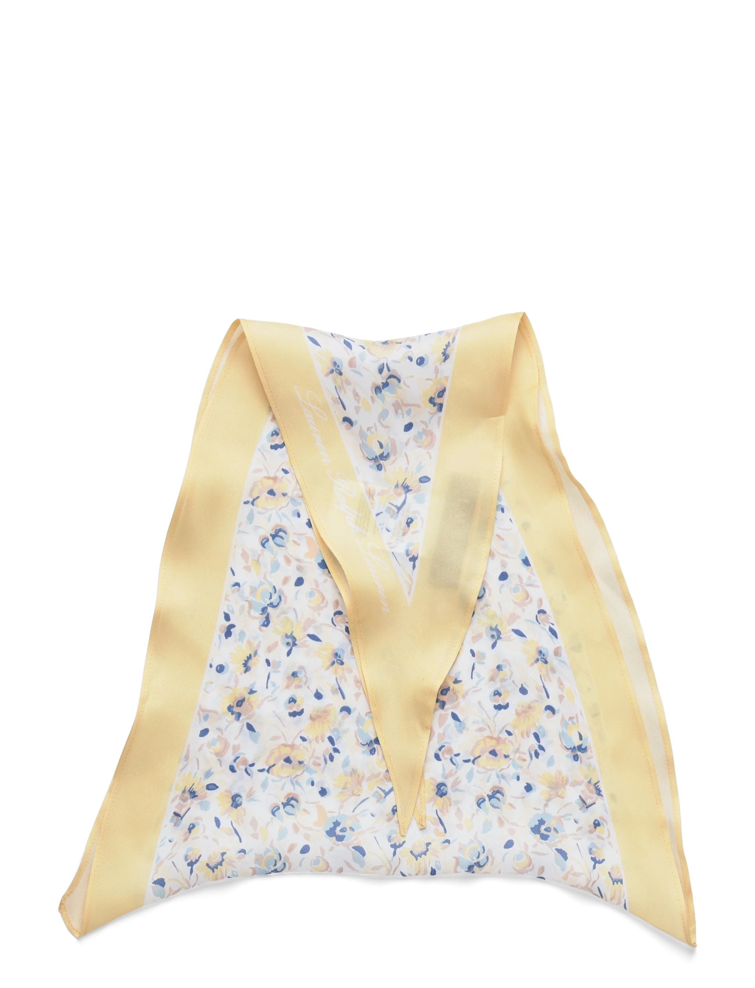 Lauren Ralph Lauren - Floral Silk Diamond Scarf - lemon sorbet - 1