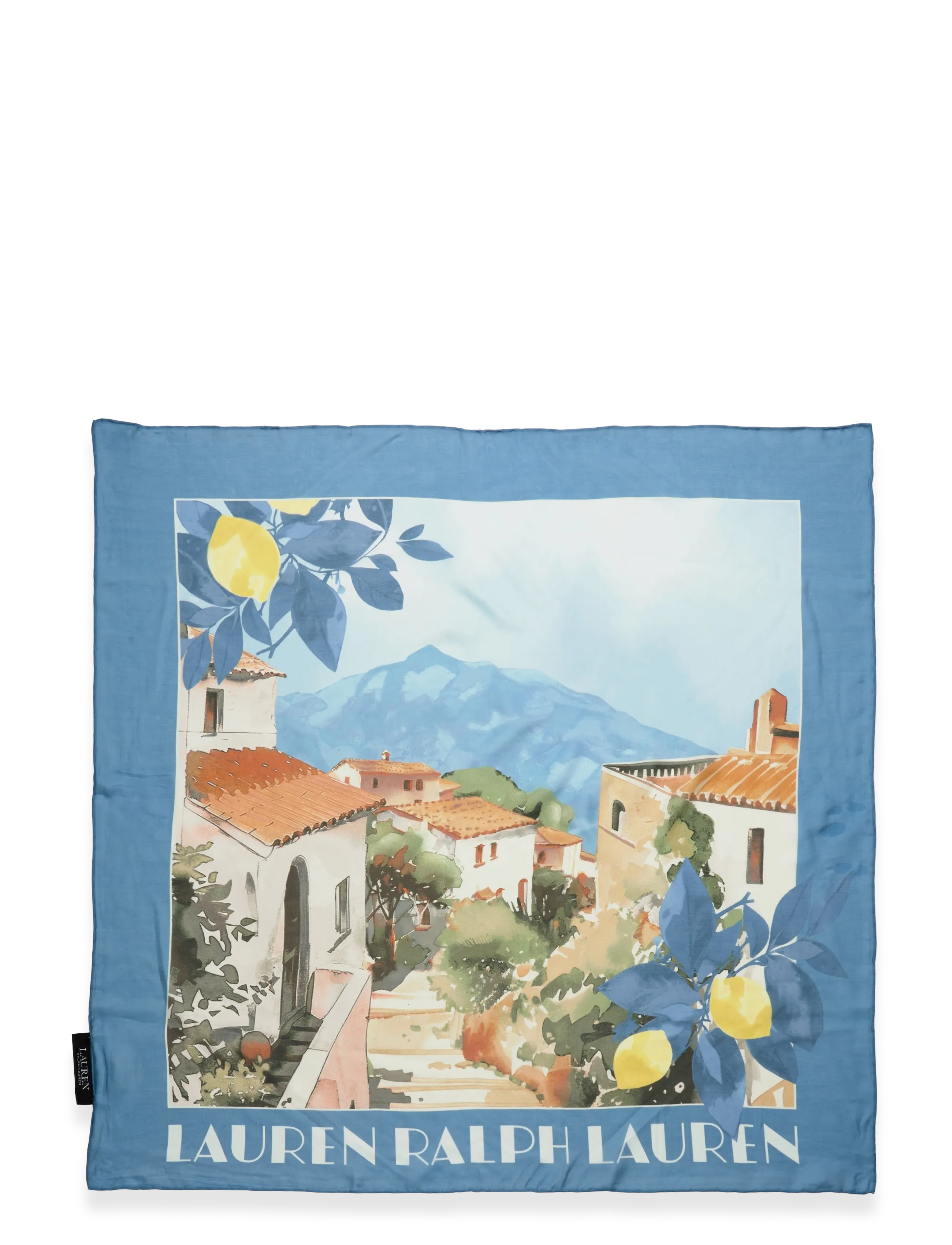 Lauren Ralph Lauren - Landscape-Print Cotton-Silk Square Scarf - tynde tørklæder - blue note - 2
