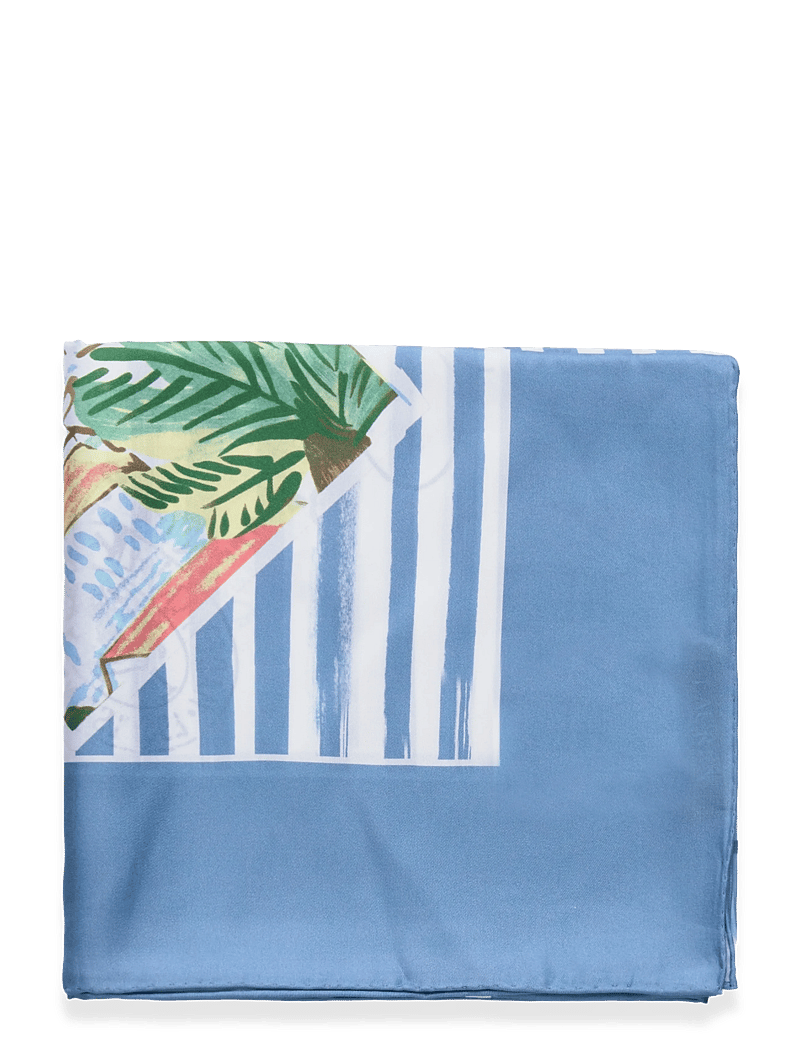 Lauren Ralph Lauren - Striped Postcard-Print Silk Square Scarf - tynde tørklæder - blue note - 2