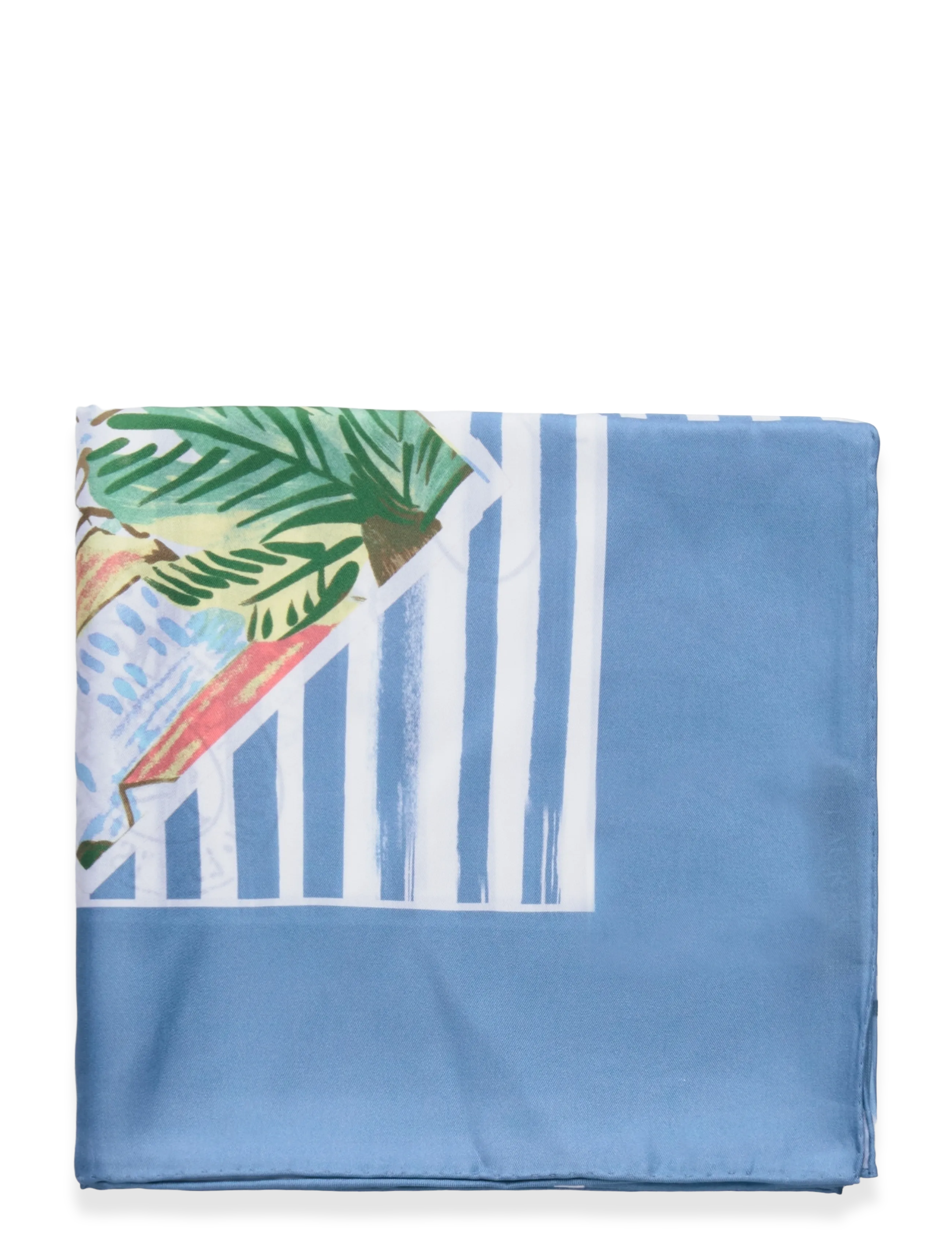 Lauren Ralph Lauren - Striped Postcard-Print Silk Square Scarf - lightweight scarves - blue note - 2