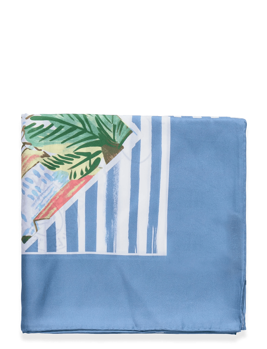 Lauren Ralph Lauren - Striped Postcard-Print Silk Square Scarf - dunne sjaals - blue note - 2