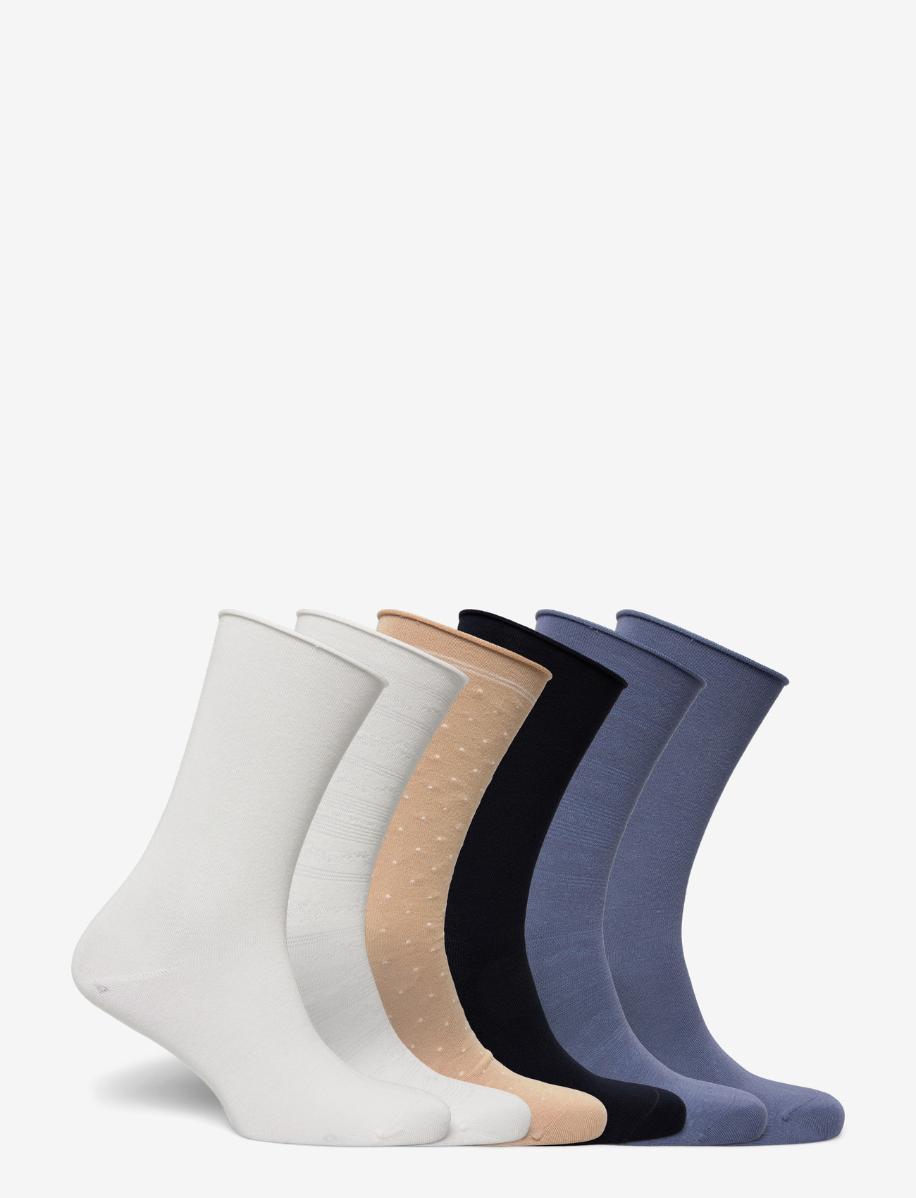 Lauren Ralph Lauren - Floral & Logo Roll-Top Sock 6-Pack - crew-socken - ivory/blue/tan/na - 1