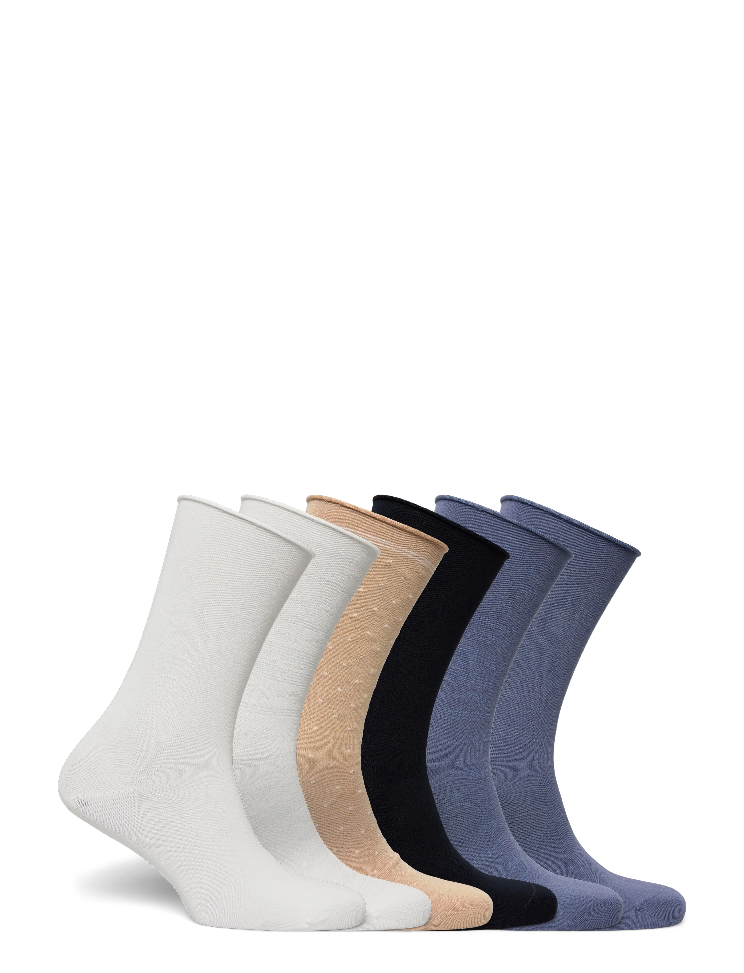 Lauren Ralph Lauren - Floral & Logo Roll-Top Sock 6-Pack - normale socken - ivory/blue/tan/na - 1