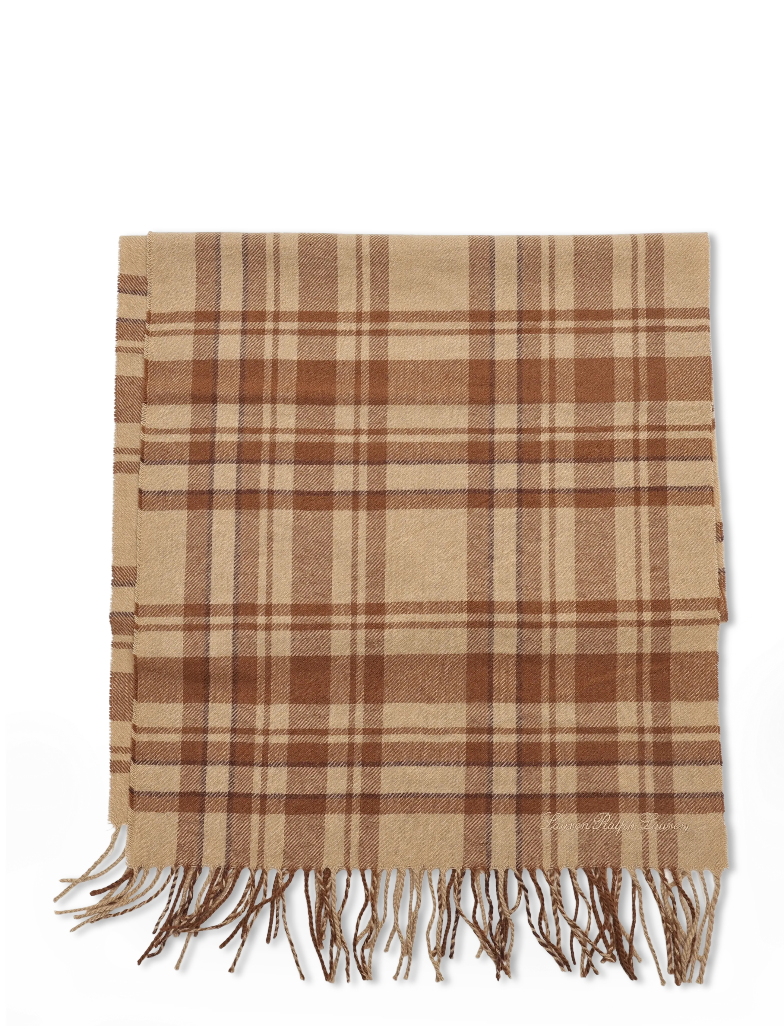 Lauren Ralph Lauren WOOL BLEND-WL PLD SCF-SCF - Kollektsioonid - CAMEL MULTI / beige