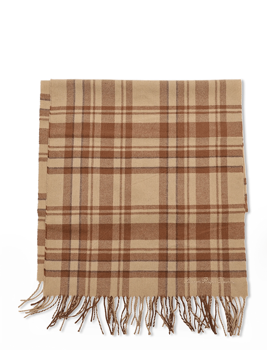 Lauren Ralph Lauren - WOOL BLEND-WL PLD SCF-SCF - talvesallid - camel multi - 0