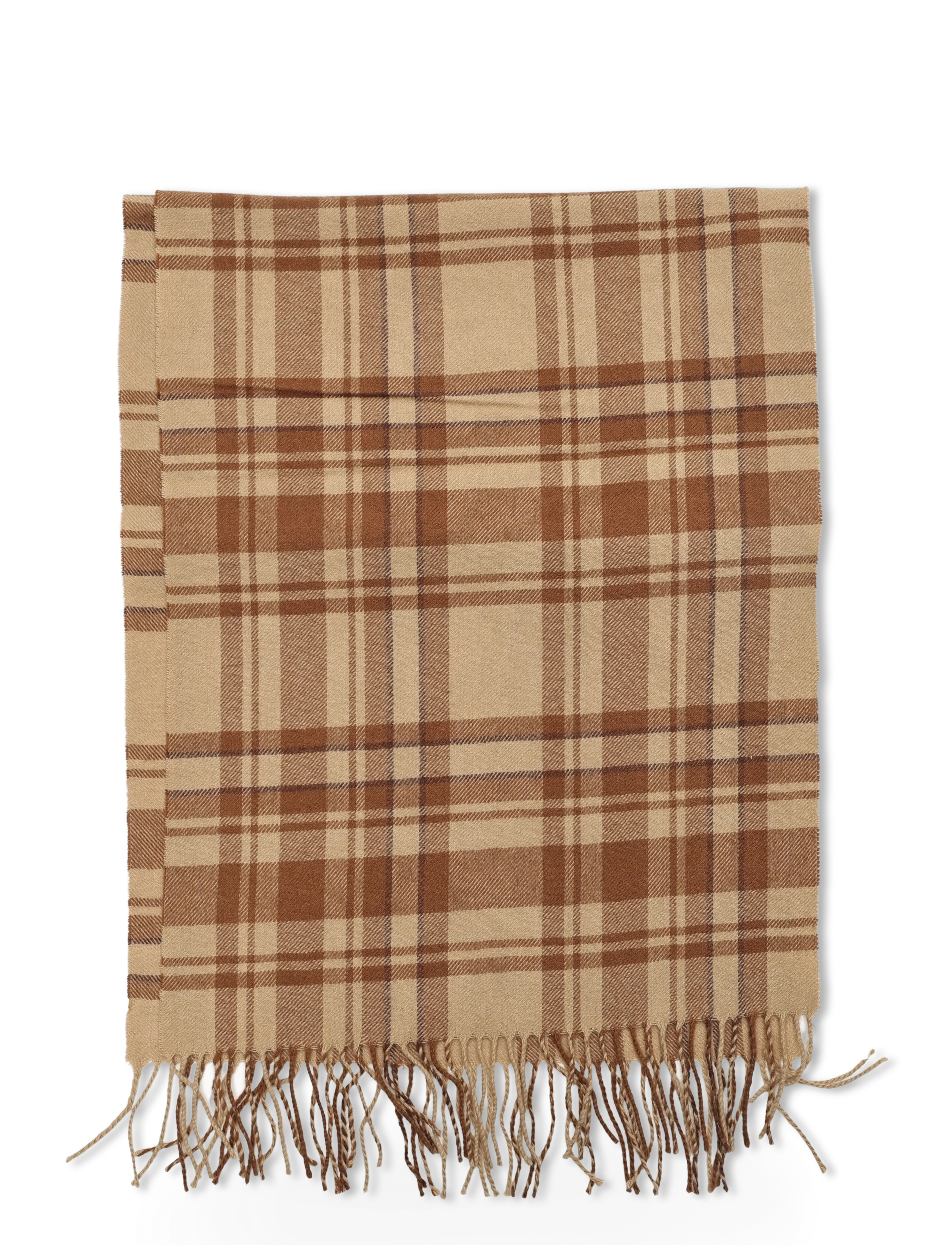 Lauren Ralph Lauren - WOOL BLEND-WL PLD SCF-SCF - talvesallid - camel multi - 1