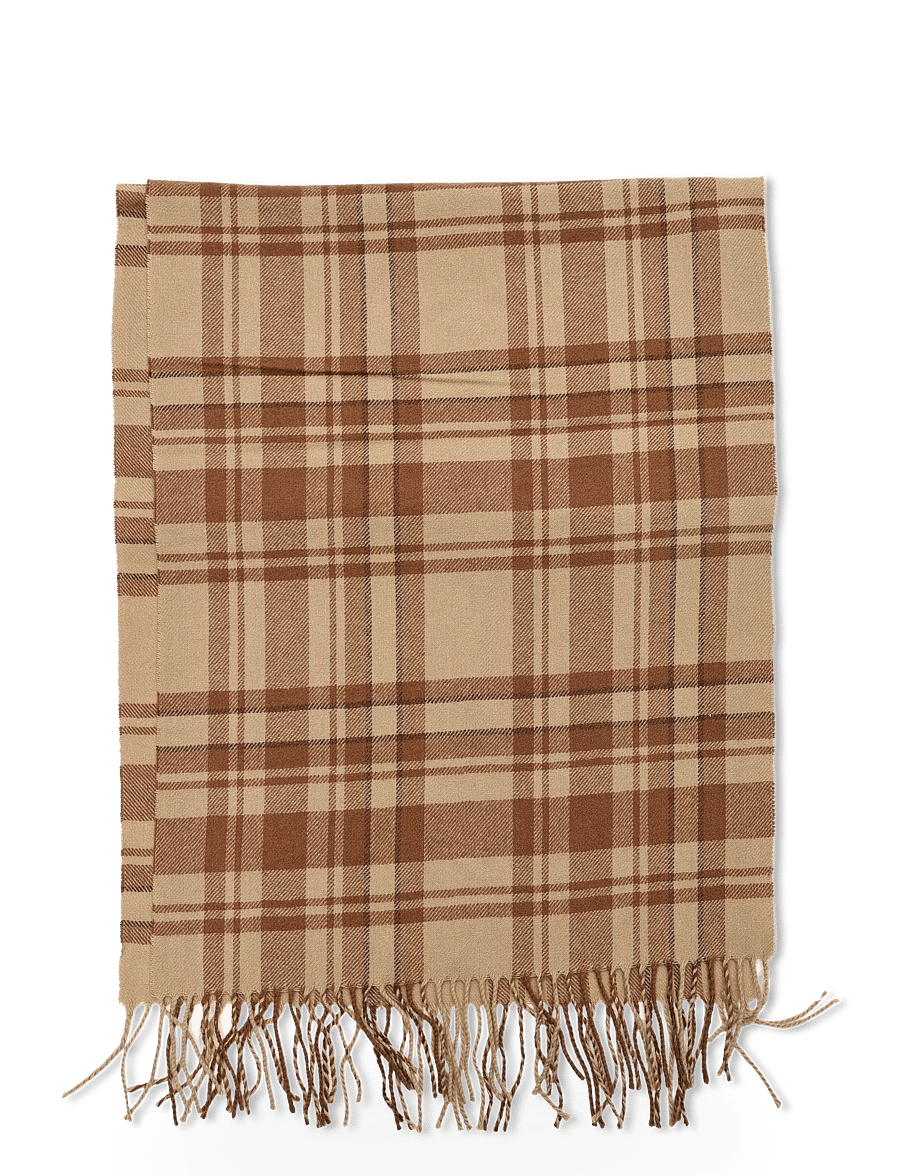Lauren Ralph Lauren - WOOL BLEND-WL PLD SCF-SCF - talvesallid - camel multi - 1