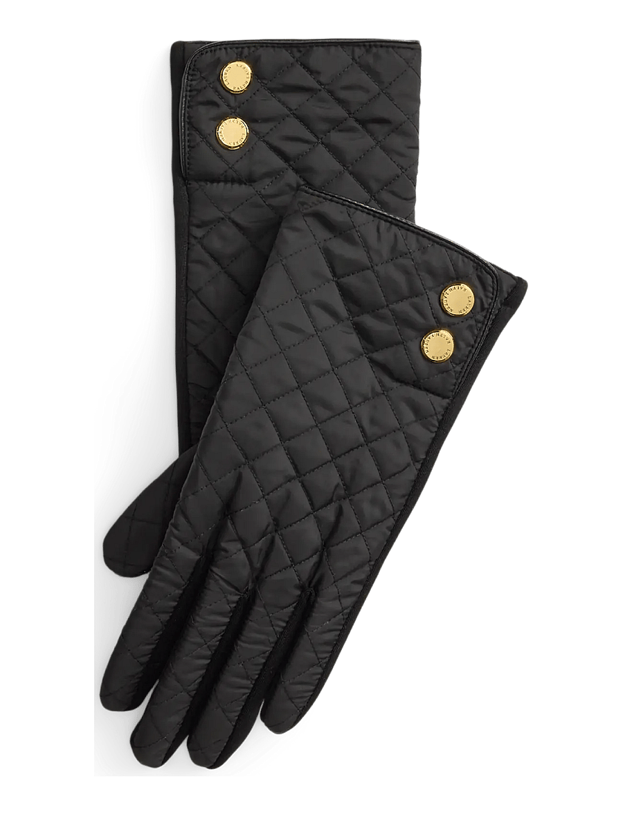 Lauren Ralph Lauren - Plaid Diamond-Quilted Tech Gloves - black - 0