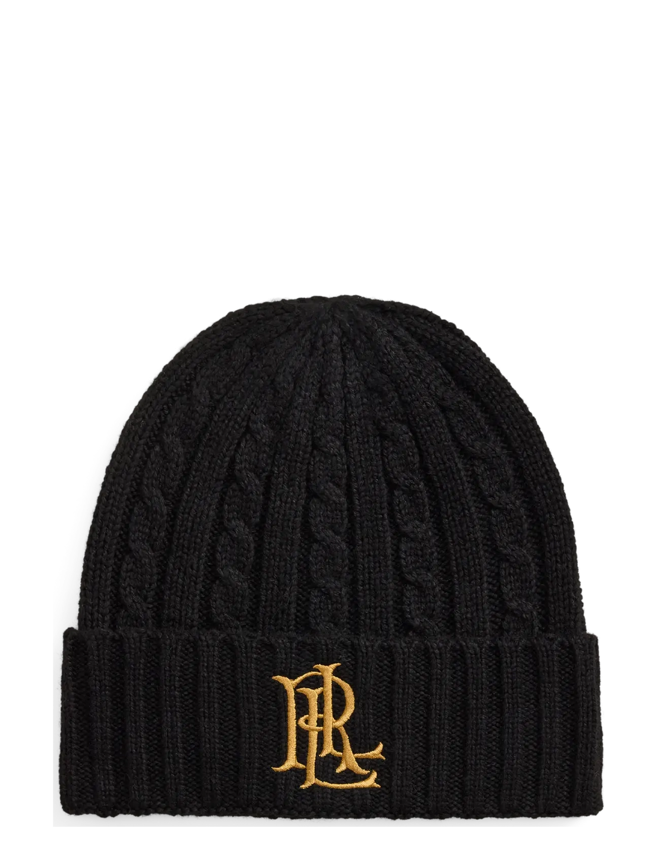 Lauren Ralph Lauren Embroidered-Logo Cable-Knit Beanie - Accessoarer - BLACK / black