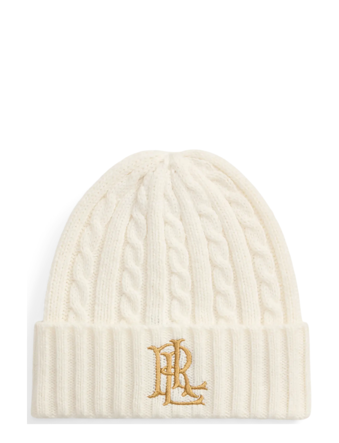 Lauren Ralph Lauren Embroidered-Logo Cable-Knit Beanie - Accessoarer - CREAM / cream