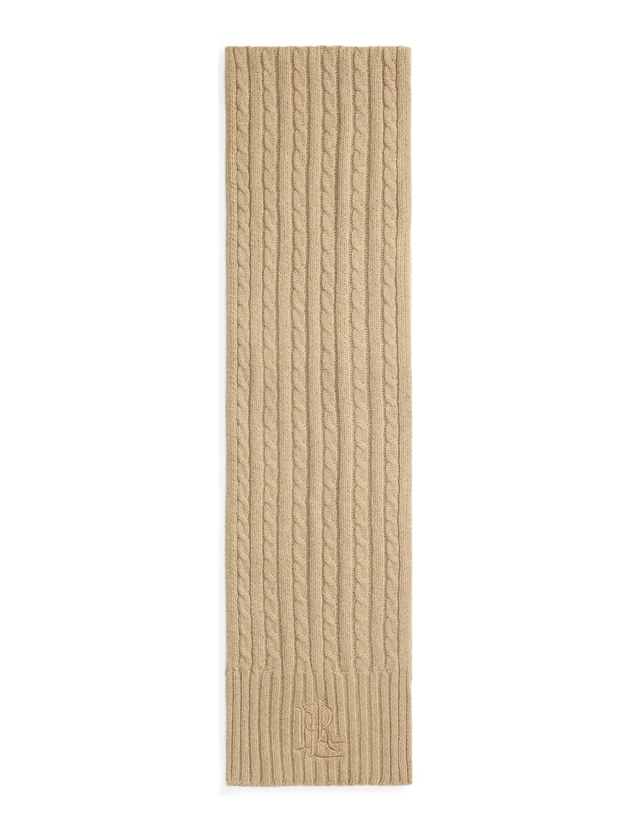 Embroidered-Logo Cable-Knit Scarf 2
