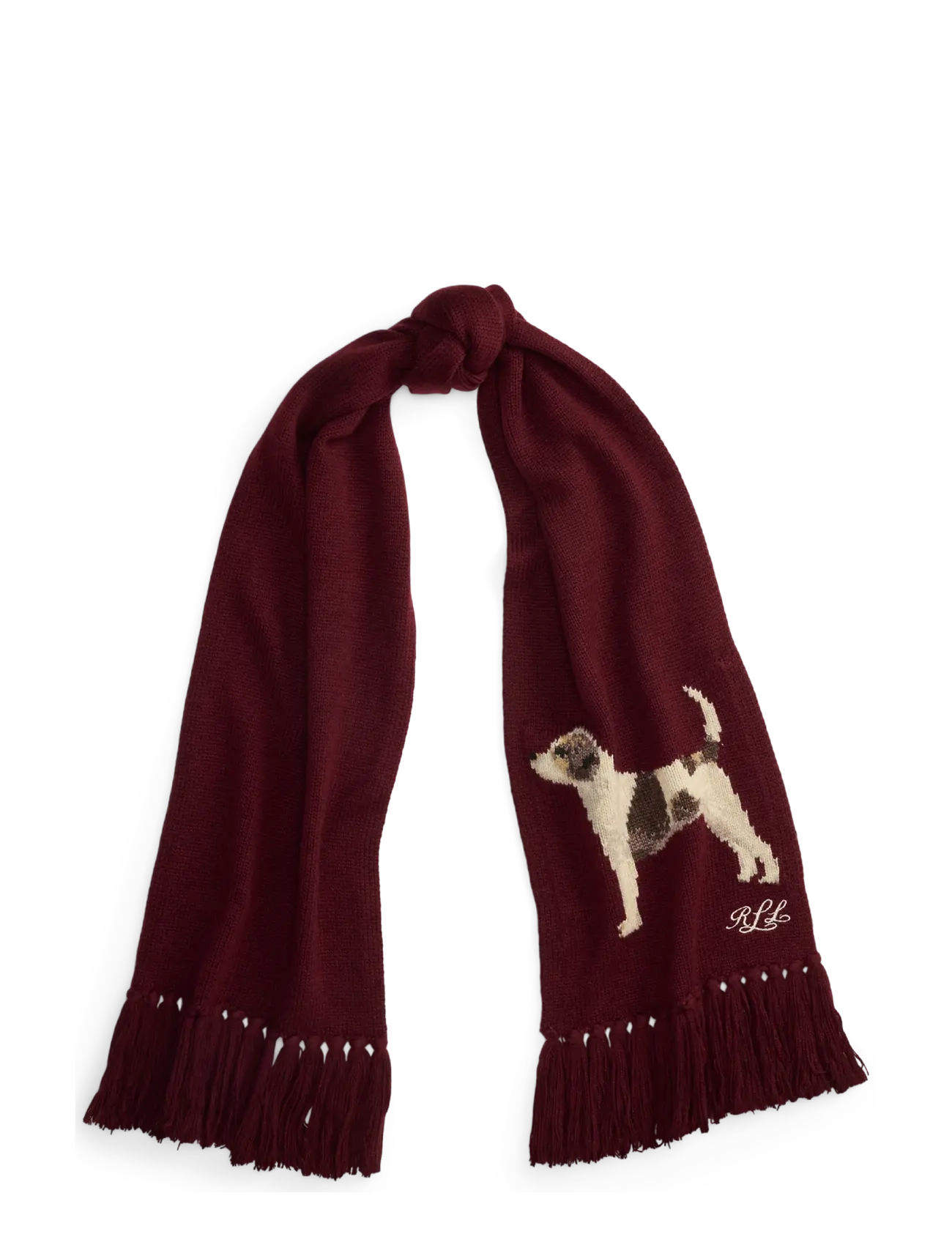 Fringe-Trim Jack Russell Terrier Scarf