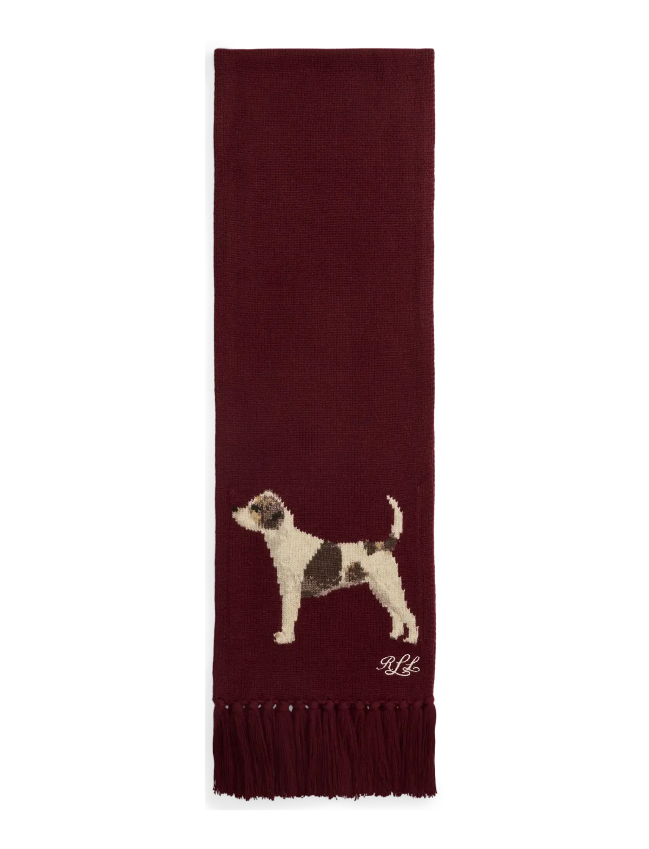 Lauren Ralph Lauren - Fringe-Trim Jack Russell Terrier Scarf - dark garnet - 1