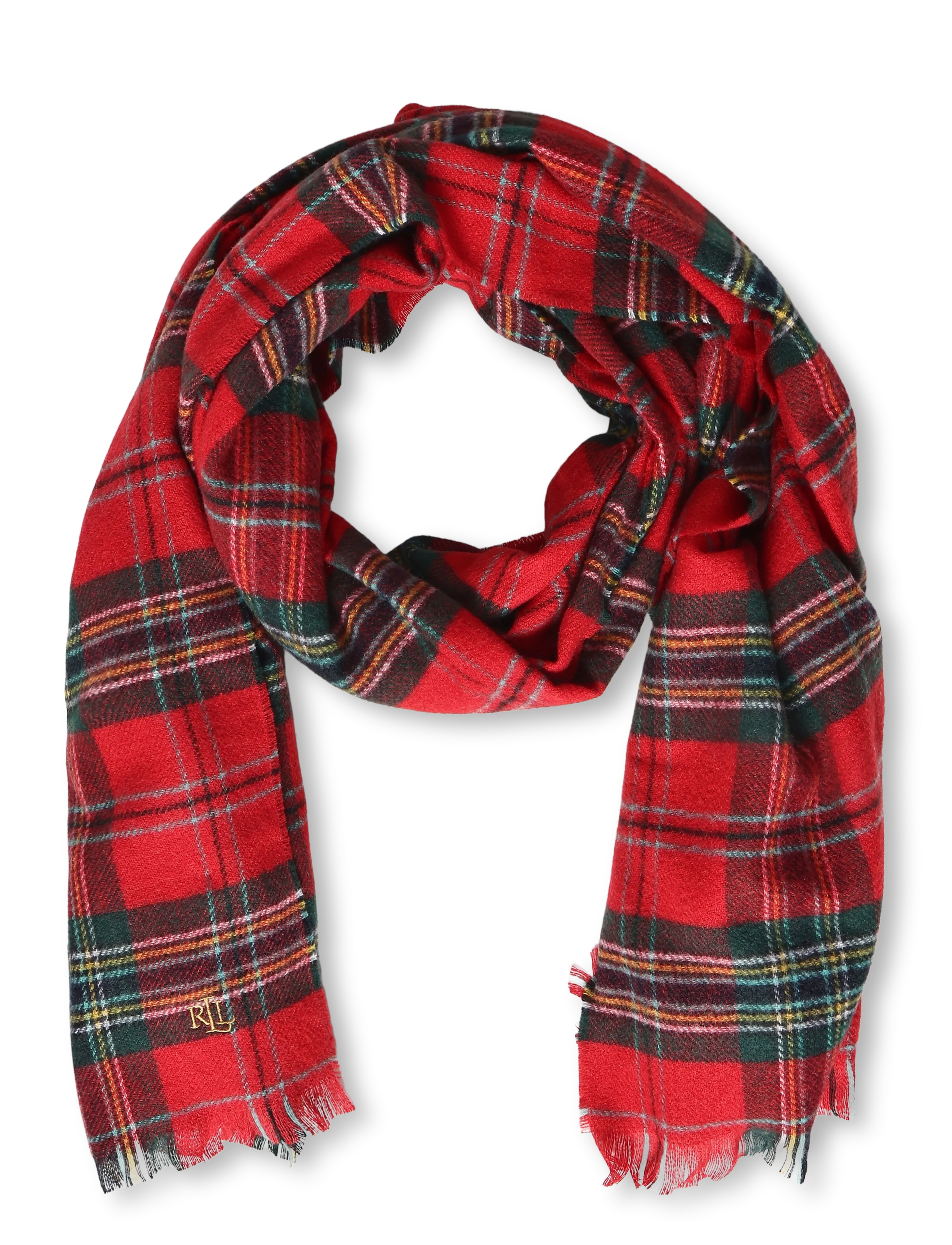 Lauren Ralph Lauren - Plaid Scarf & Knit Beanie Gift Set - halstørklæder - red stewart - 2