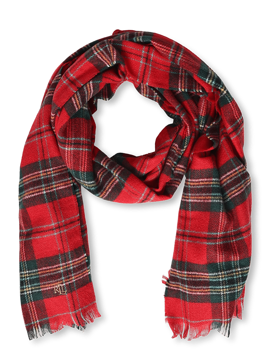 Lauren Ralph Lauren - Plaid Scarf & Knit Beanie Gift Set - halstørklæder - red stewart - 2