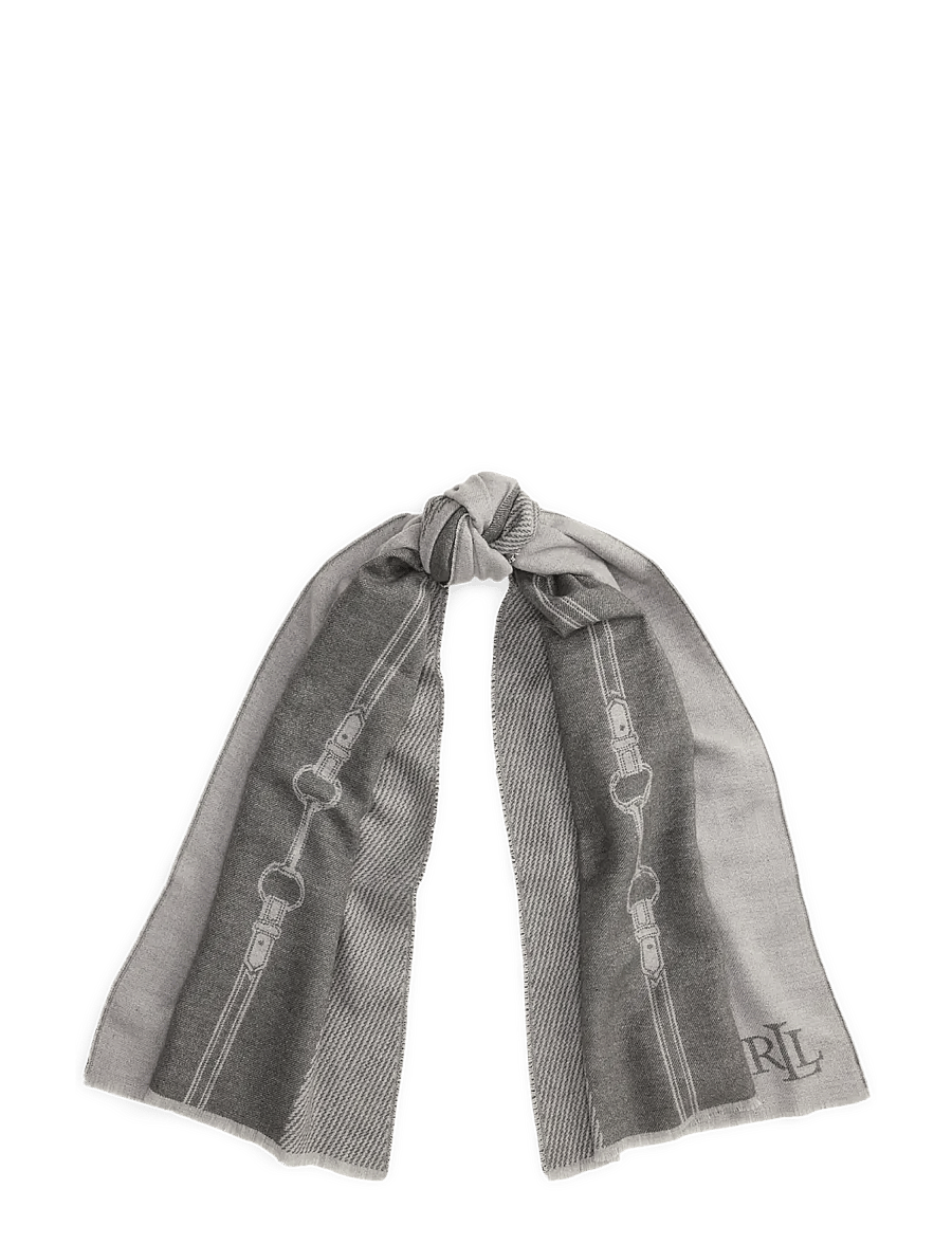 Lauren Ralph Lauren - Belting-Motif Jacquard Wrap Scarf - halsdukar - charcoal/grey - 0