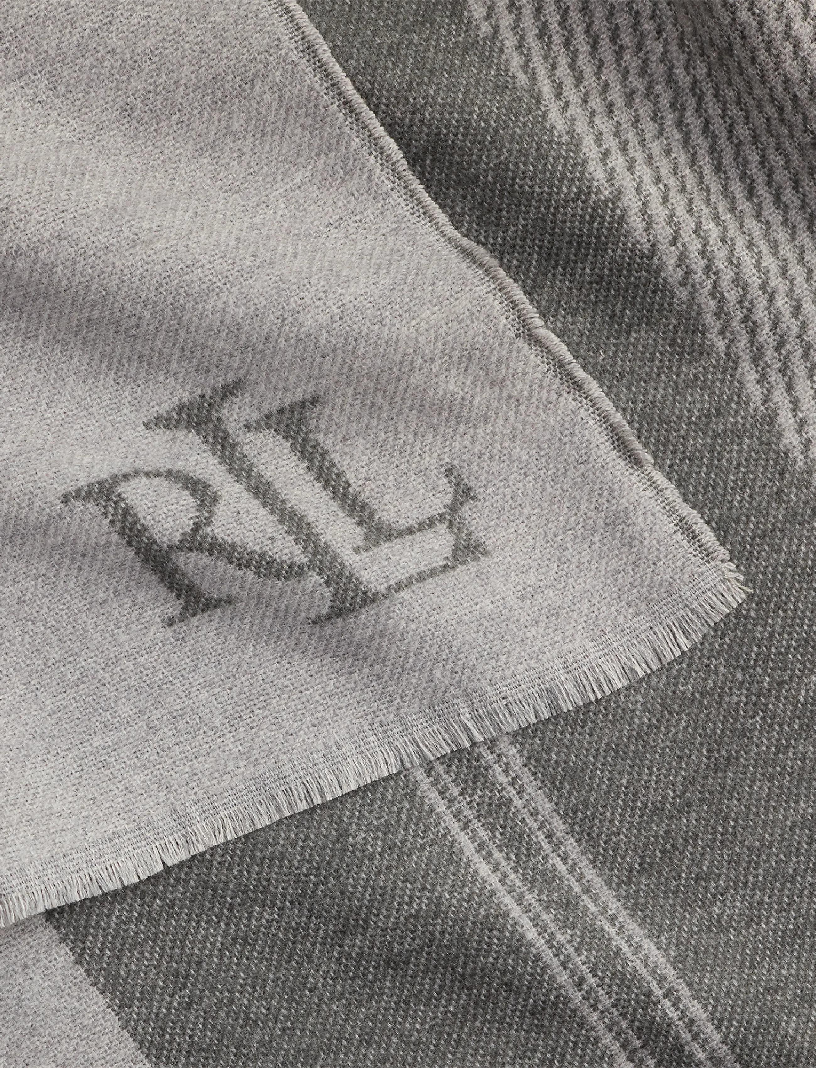 Lauren Ralph Lauren - Belting-Motif Jacquard Wrap Scarf - halsdukar - charcoal/grey - 3