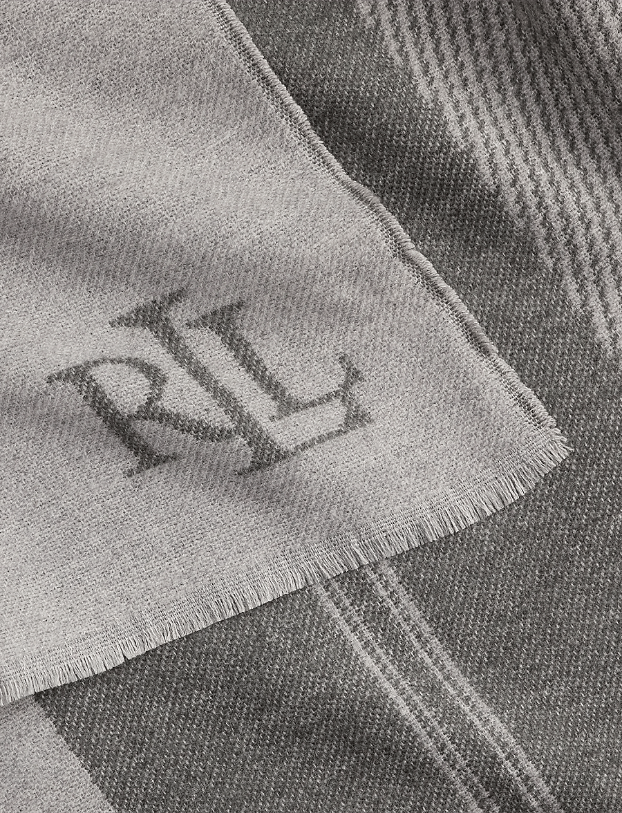 Lauren Ralph Lauren - Belting-Motif Jacquard Wrap Scarf - halsdukar - charcoal/grey - 3