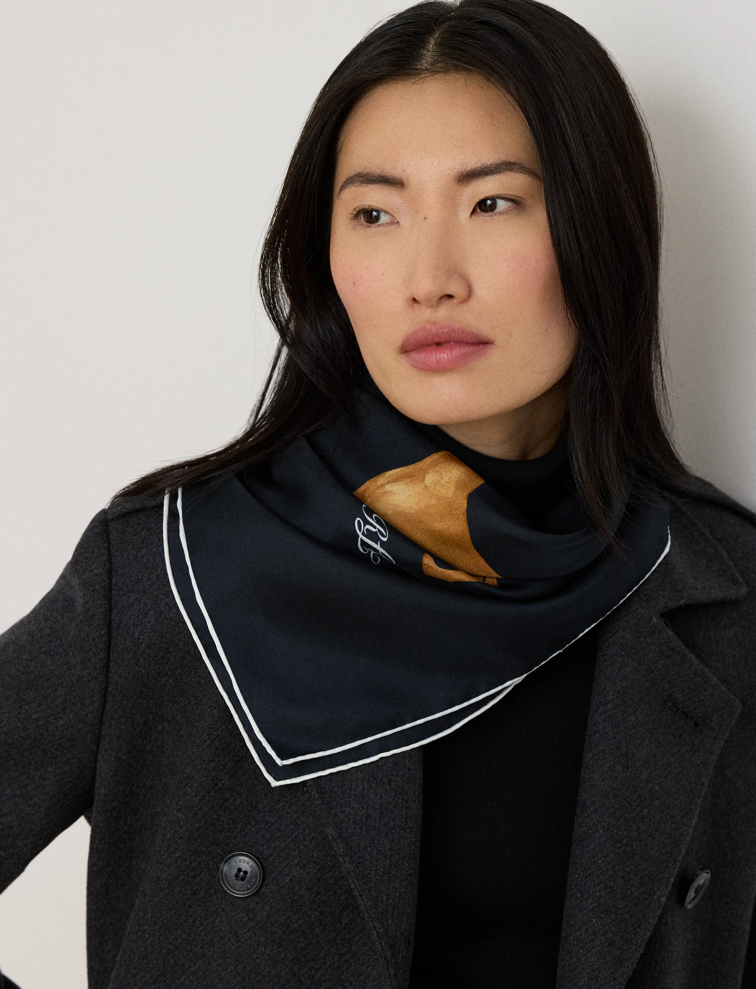 Lauren Ralph Lauren Dog Silk Square Scarf - Tynde tørklæder - NAVY MULTI / navy