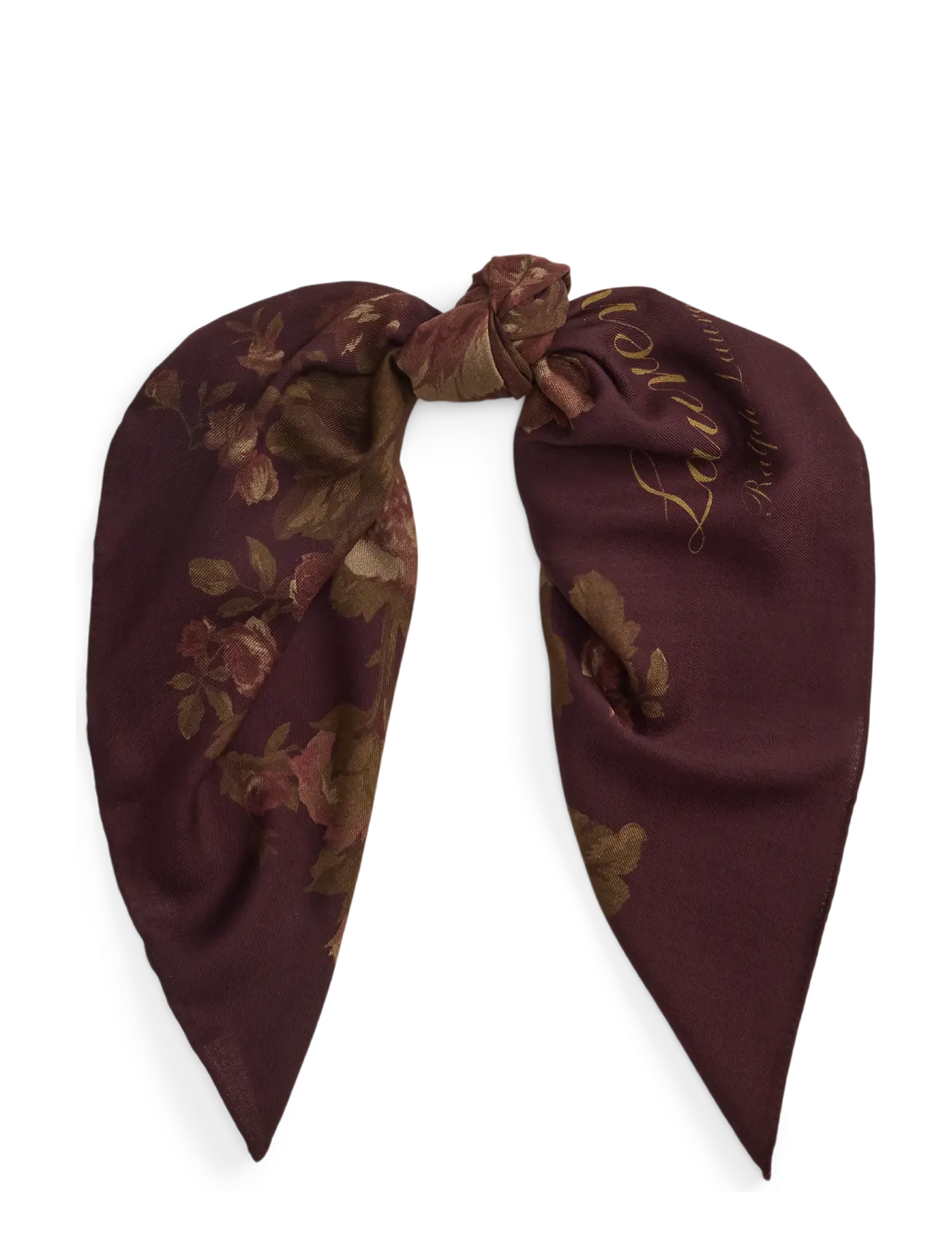 Lauren Ralph Lauren Floral Wool Square Scarf - Autumn/Winter 2026 - DARK GARNET / burgundy
