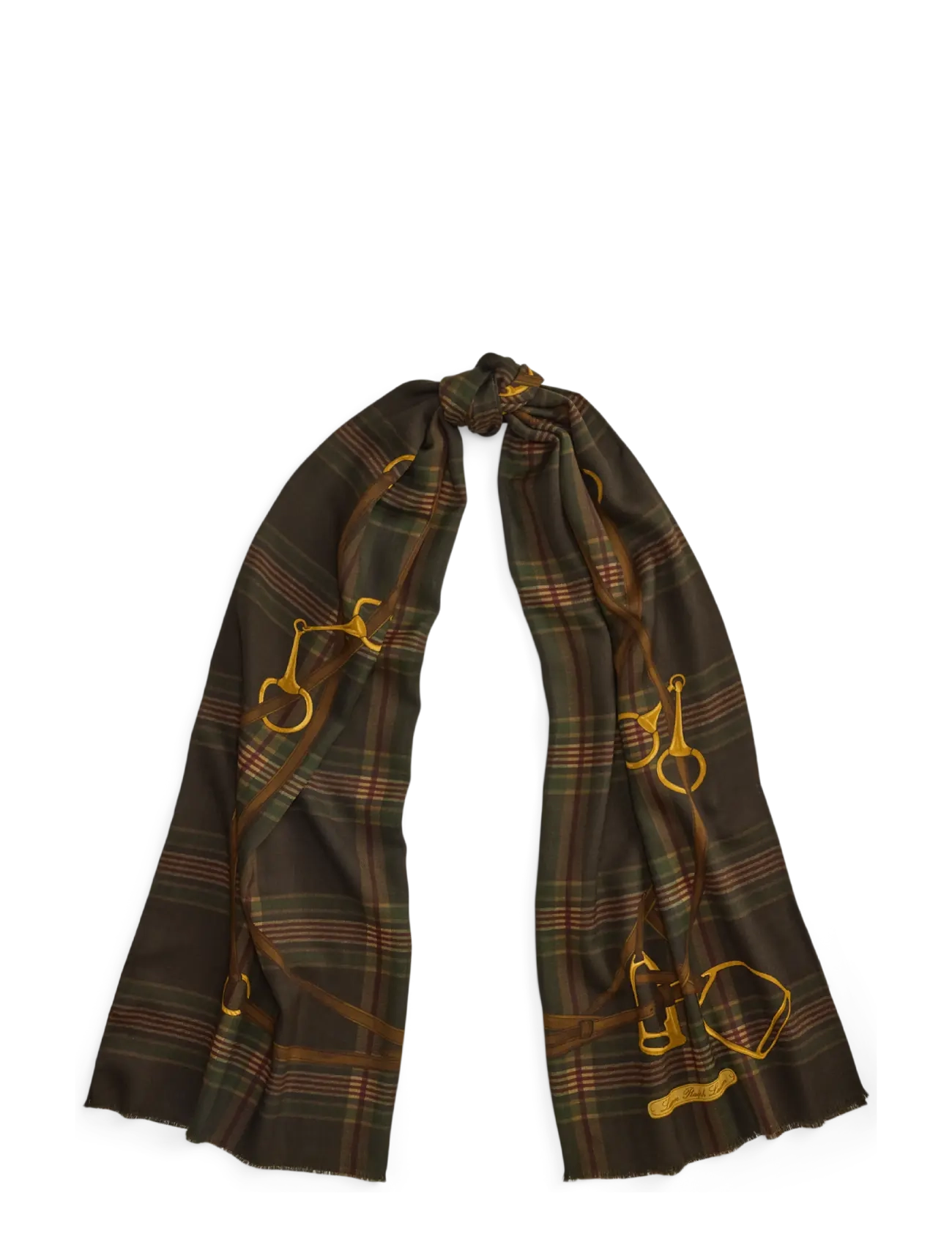 Lauren Ralph Lauren Plaid & Belting-Print Wool Wrap Scarf - Accessoarer - BROWN / brown