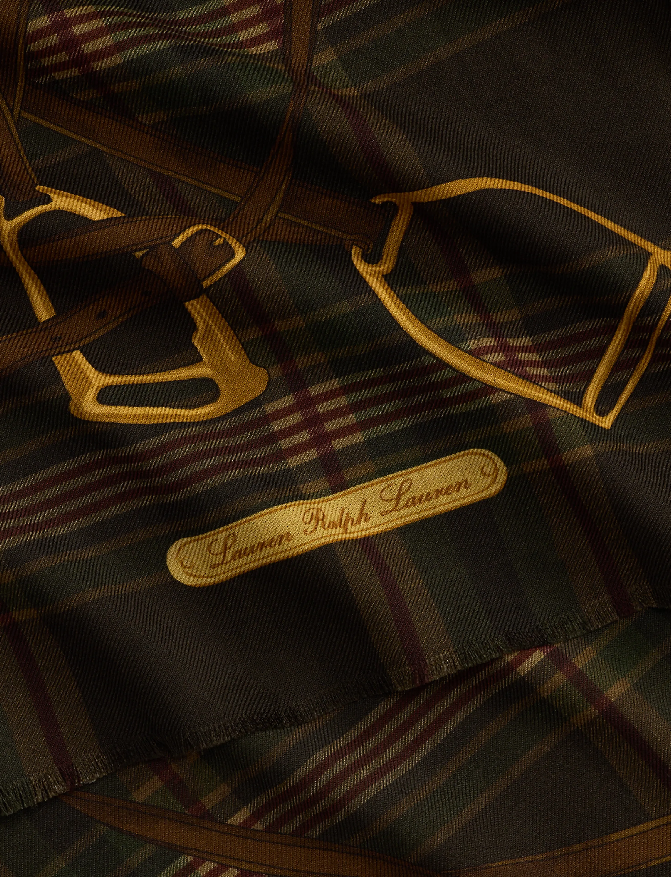 Lauren Ralph Lauren - Plaid & Belting-Print Wool Wrap Scarf - brown - 2