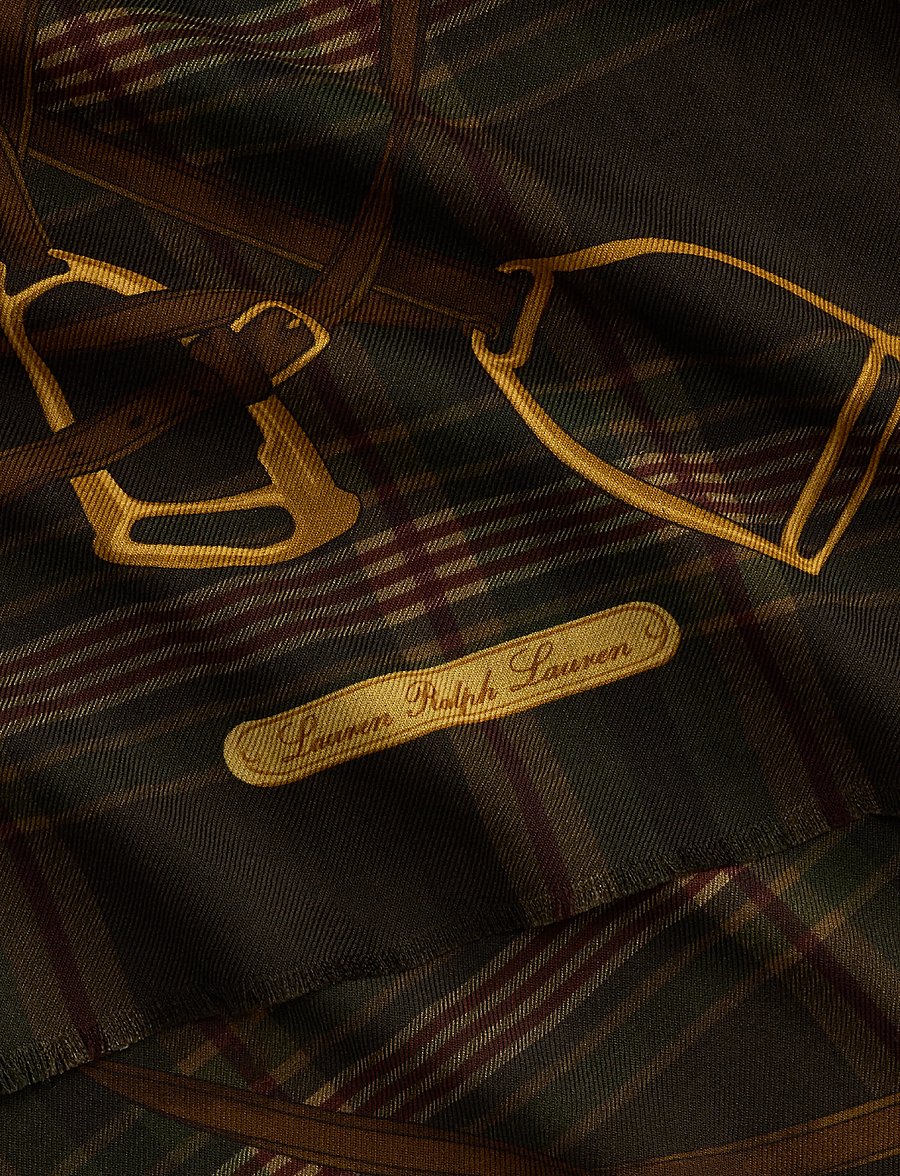 Lauren Ralph Lauren - Plaid & Belting-Print Wool Wrap Scarf - everyday style - brown - 2