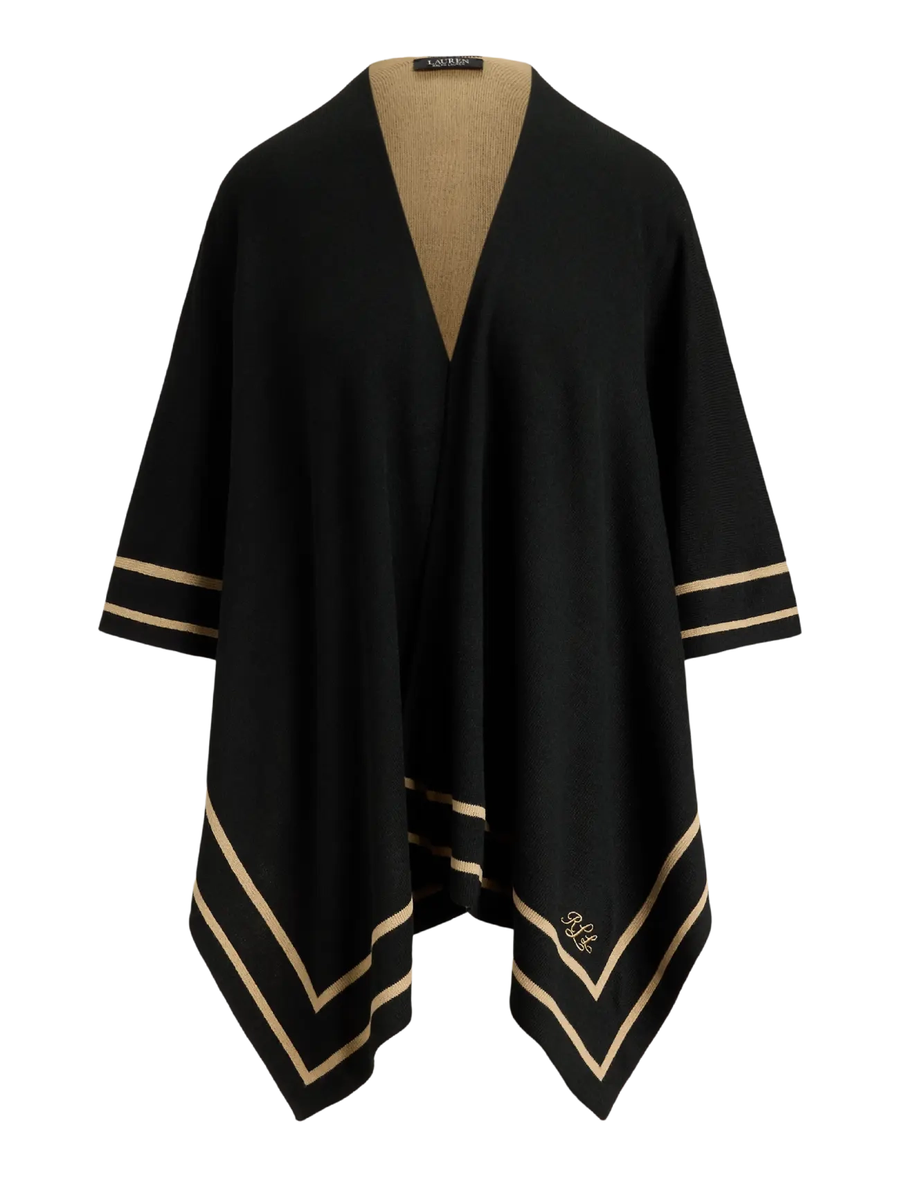 Lauren Ralph Lauren - Two-Tone Ruana - ponchos & capes - black/camel - 1