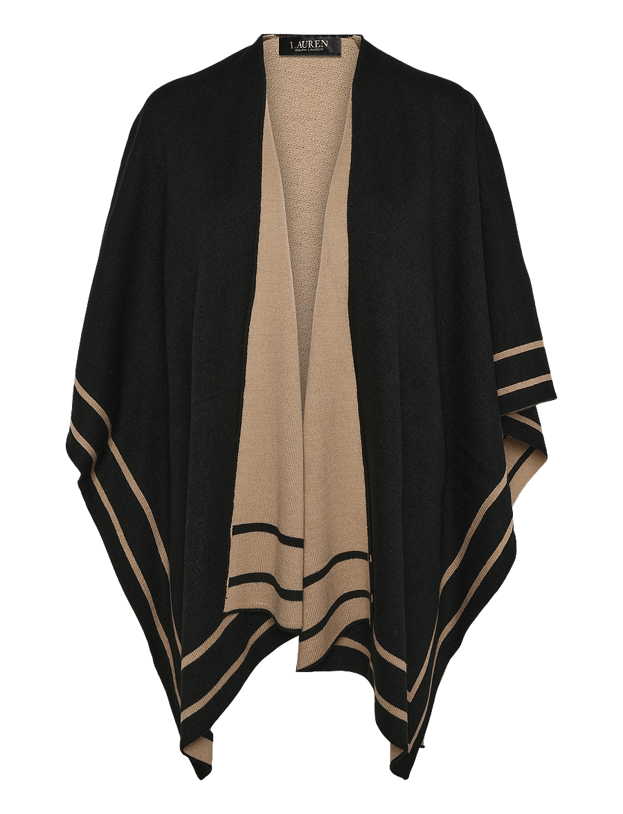 Lauren Ralph Lauren - Two-Tone Ruana - ponchos & capes - black/camel - 2