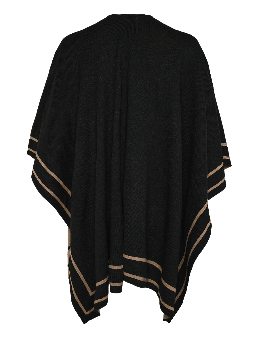 Lauren Ralph Lauren - Two-Tone Ruana - ponchos & capes - black/camel - 3