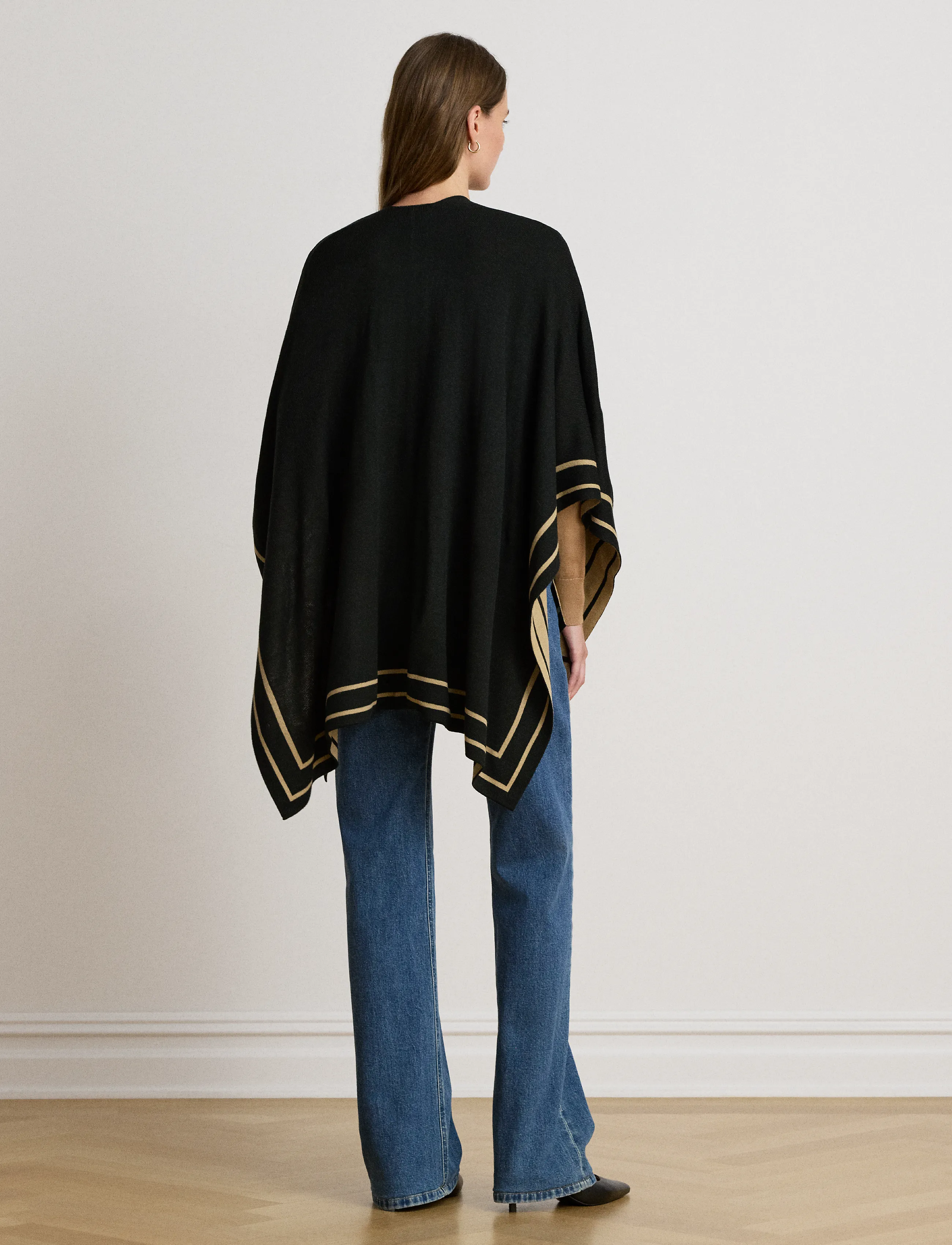 Lauren Ralph Lauren - Two-Tone Ruana - ponchos & capes - black/camel - 2