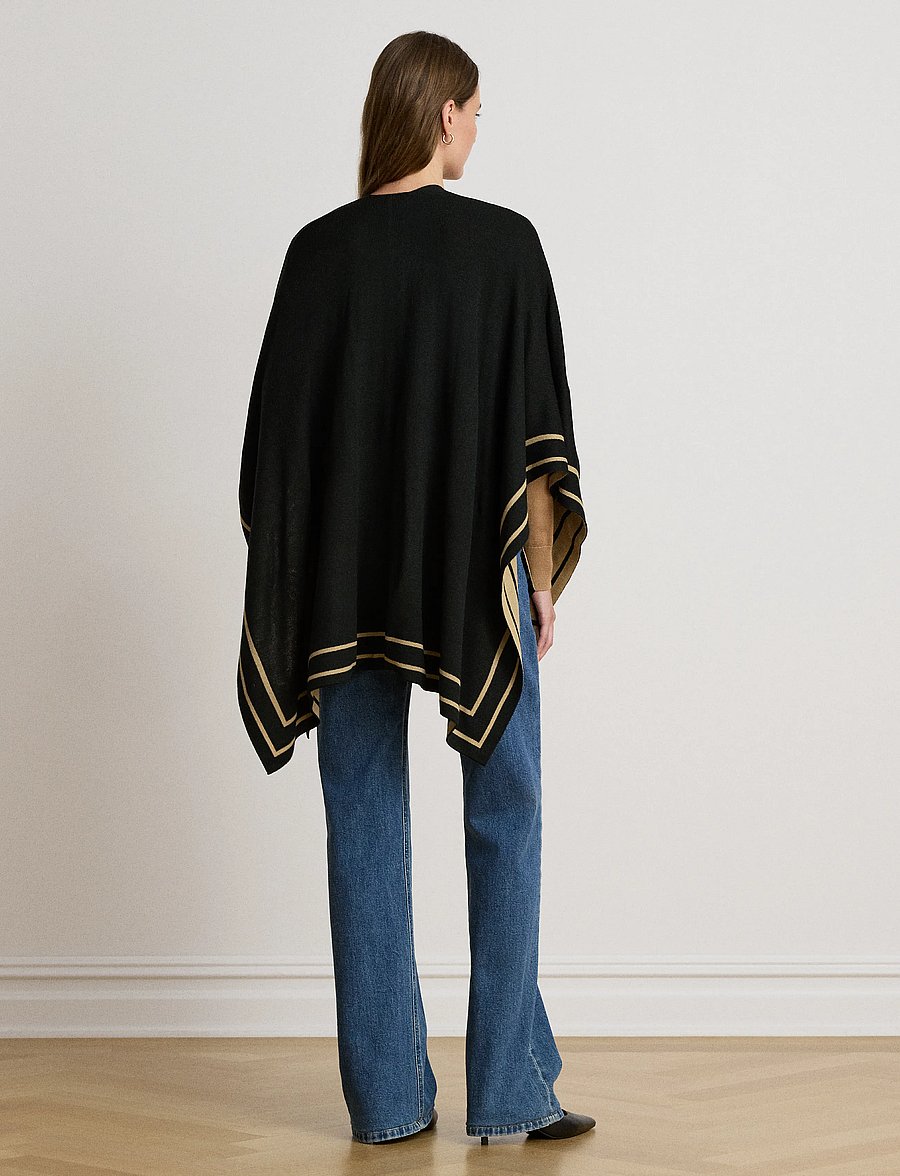 Lauren Ralph Lauren - Two-Tone Ruana - ponchos & capes - black/camel - 2