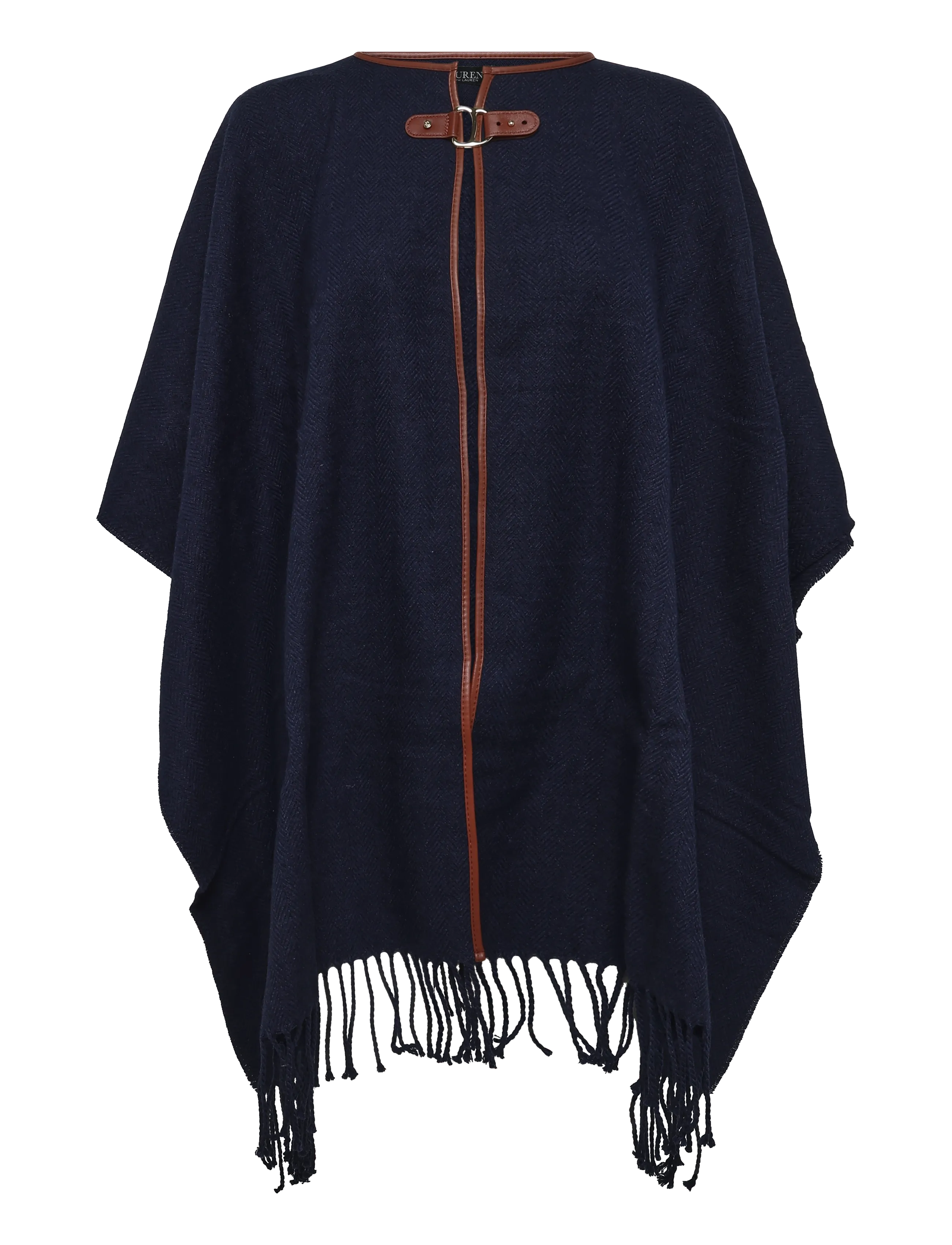 Lauren Ralph Lauren Buckle-Trim Herringbone Ruana - Strik - NAVY / navy
