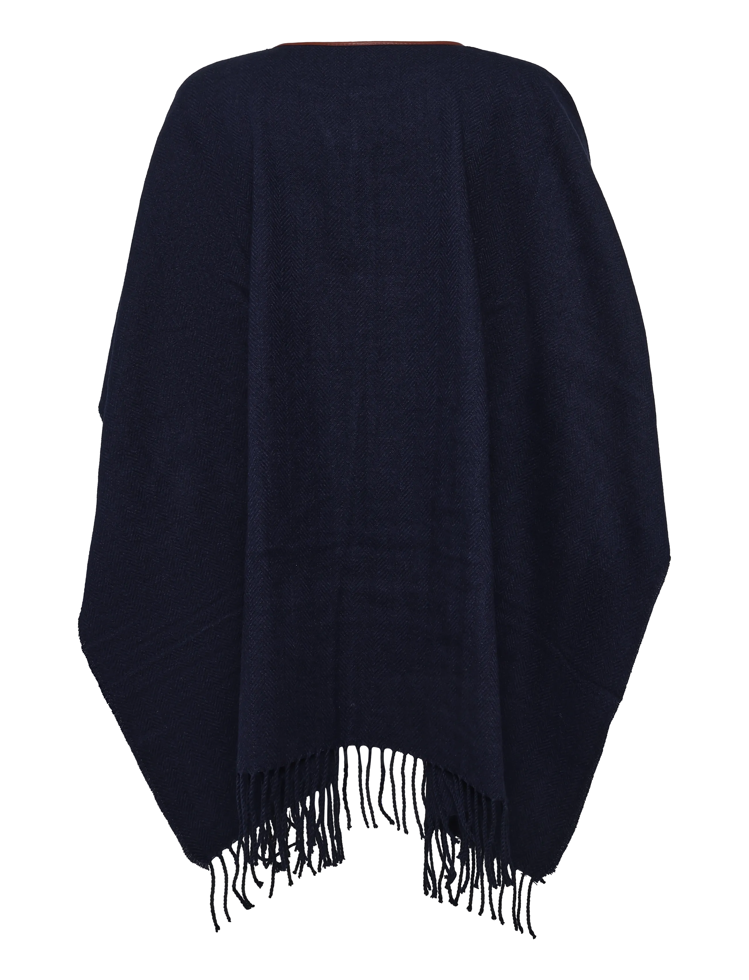 Lauren Ralph Lauren - Buckle-Trim Herringbone Ruana - ponchoer & kapper - navy - 2