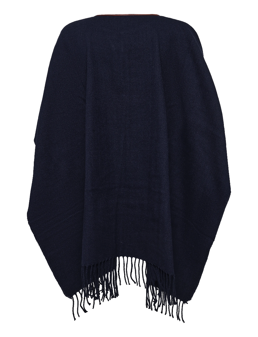Lauren Ralph Lauren - Buckle-Trim Herringbone Ruana - ponchoer & kapper - navy - 2