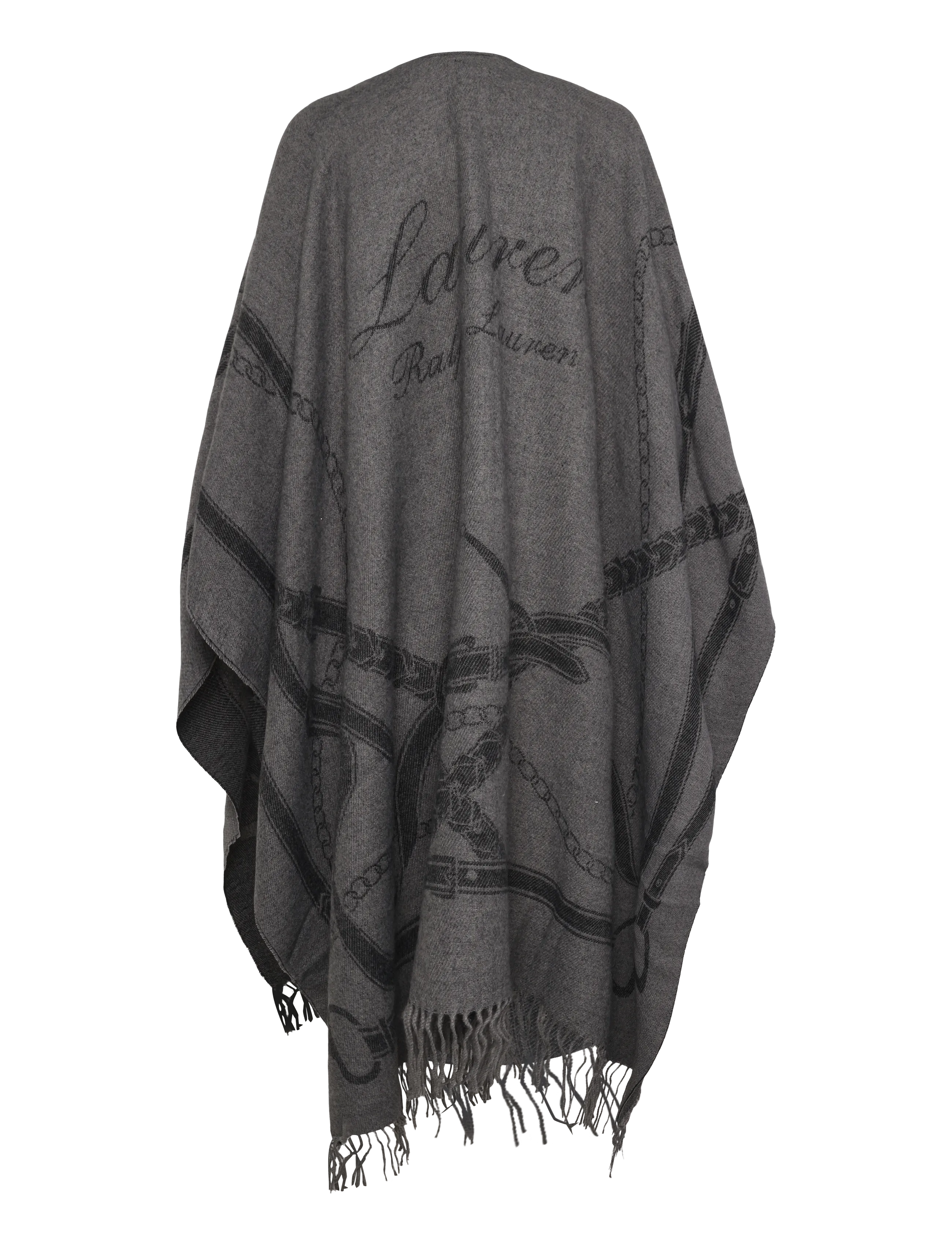 Lauren Ralph Lauren Belting-Motif Jacquard Fringe-Trim Ruana toppar & linnen dam – bild 2