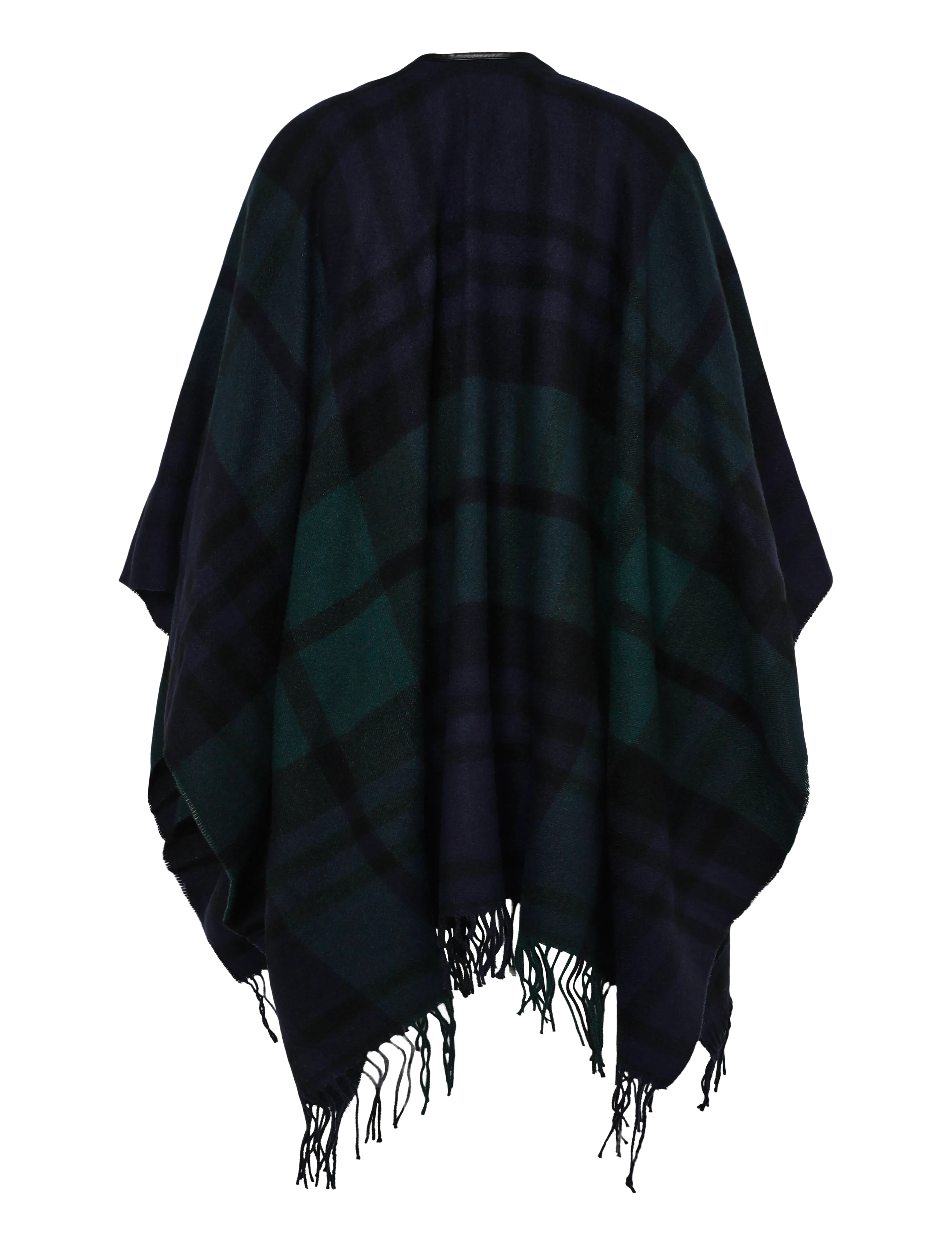 Lauren Ralph Lauren - Plaid Fringe-Trim Ruana - ponchos et capes - navy/green - 3